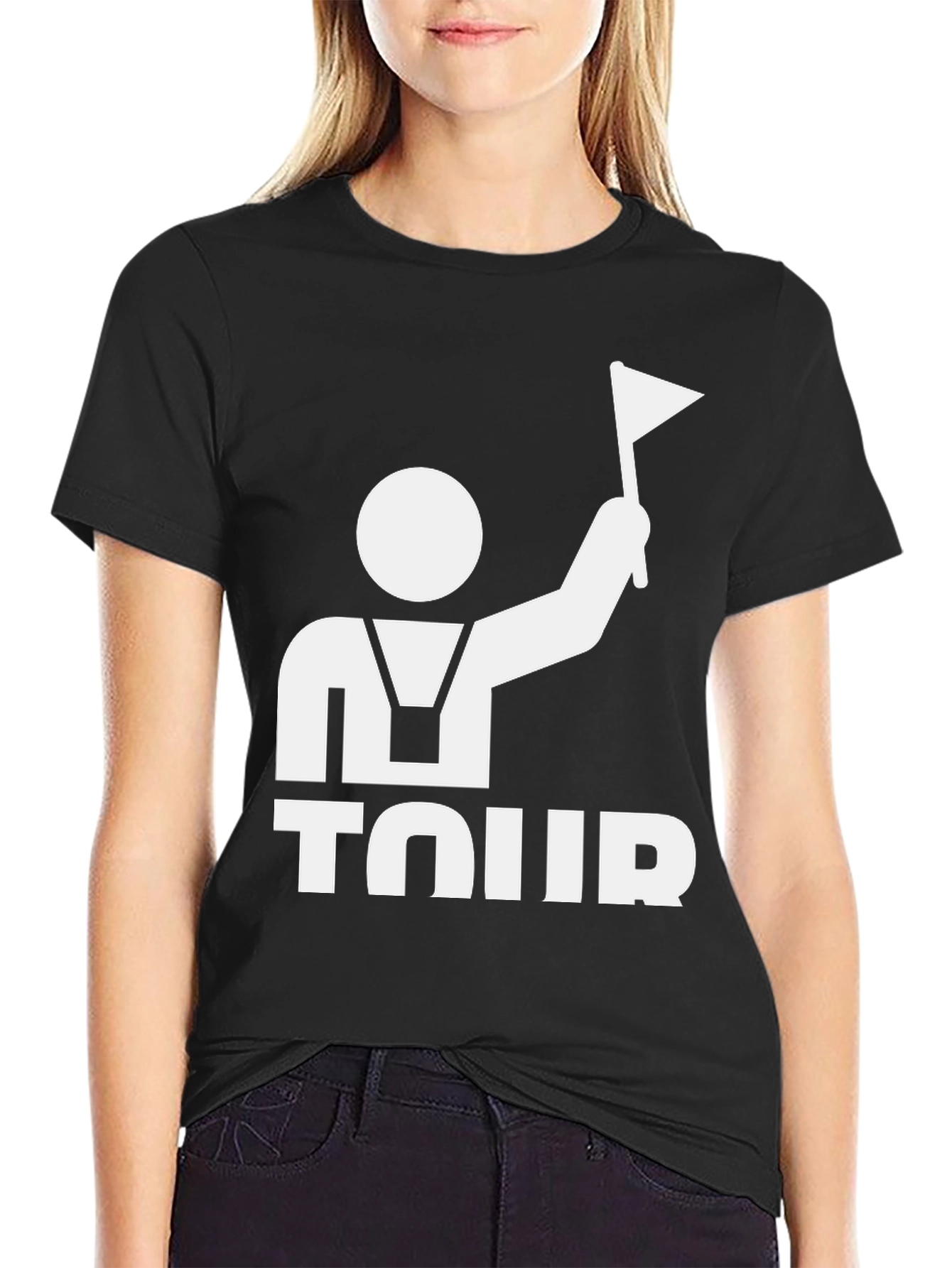 Tour Guide Graphic Tee - Black Cotton T-Shirt