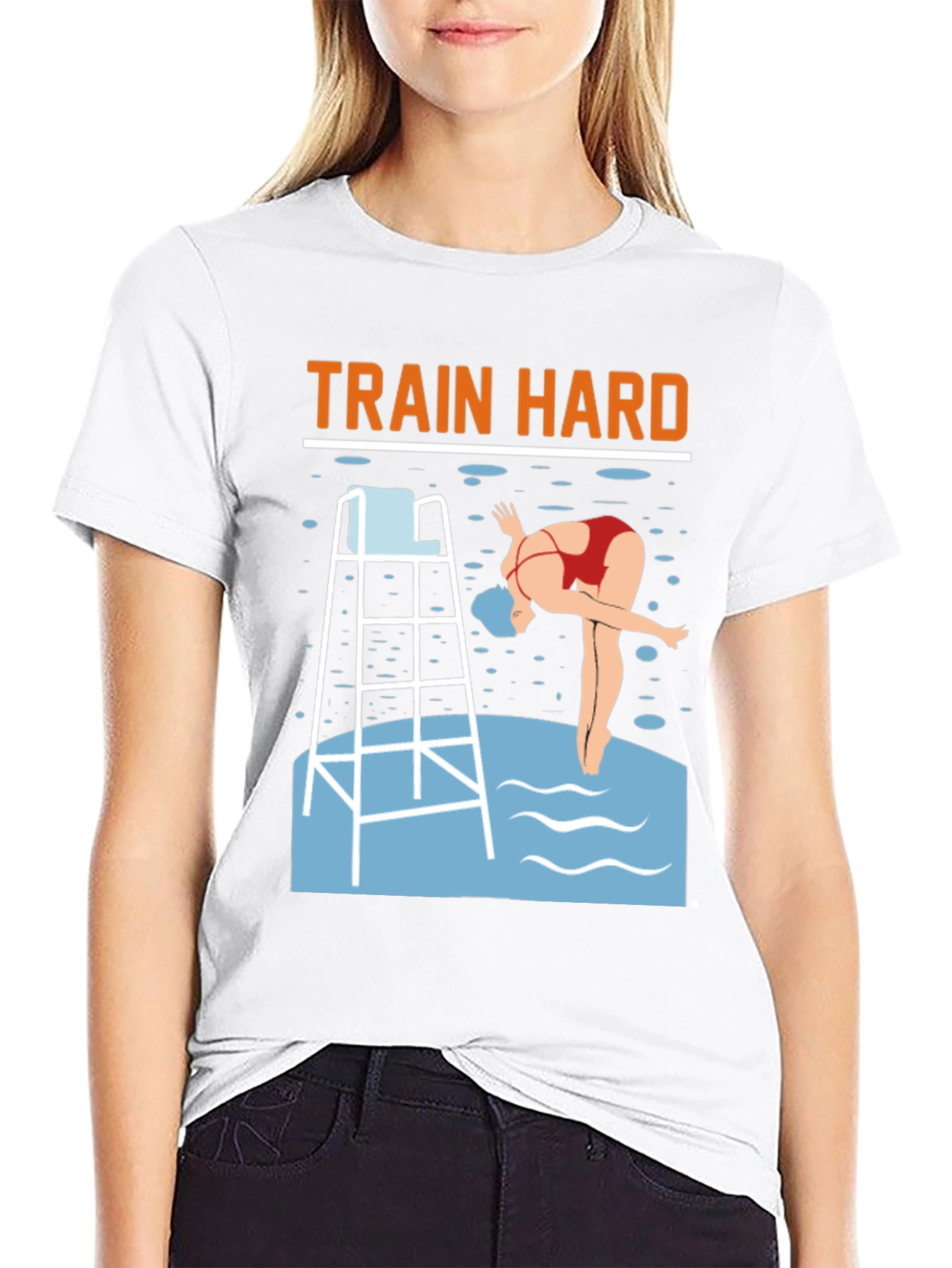 Train Hard Swimmer Graphic Tee
