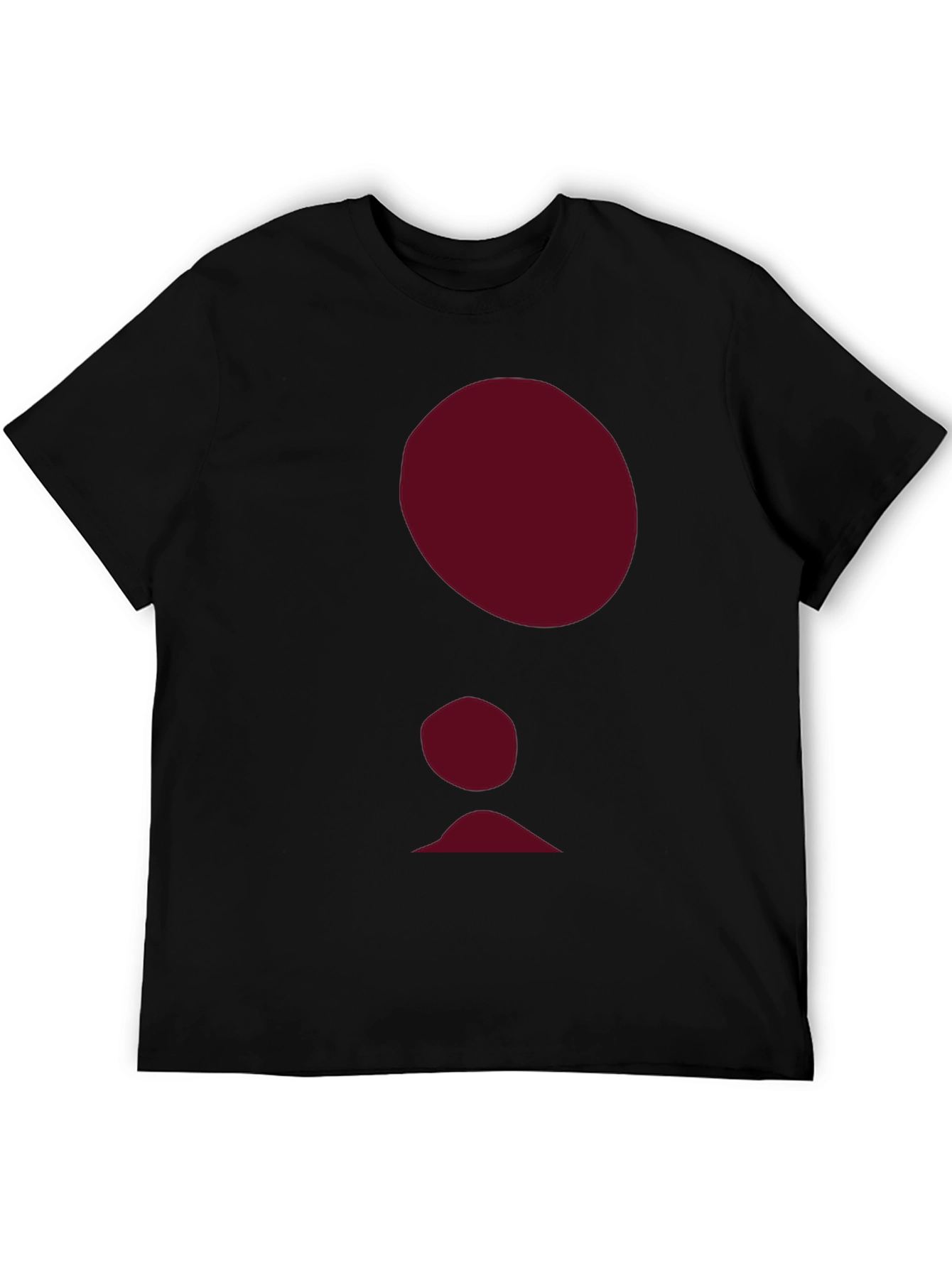 Abstract Burgundy Figure Black T-Shirt
