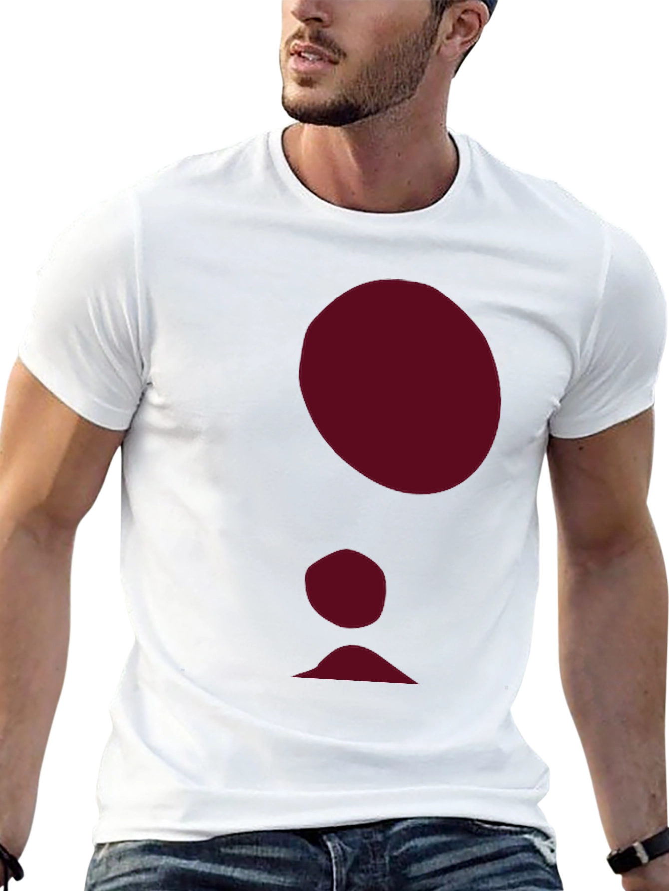 Abstract Burgundy Figure Black T-Shirt