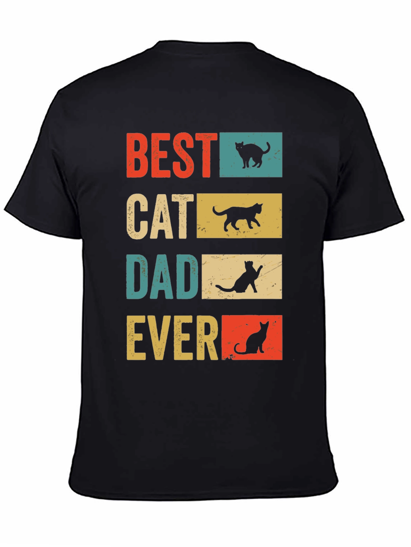 Best Cat Dad Ever Retro Graphic Tee