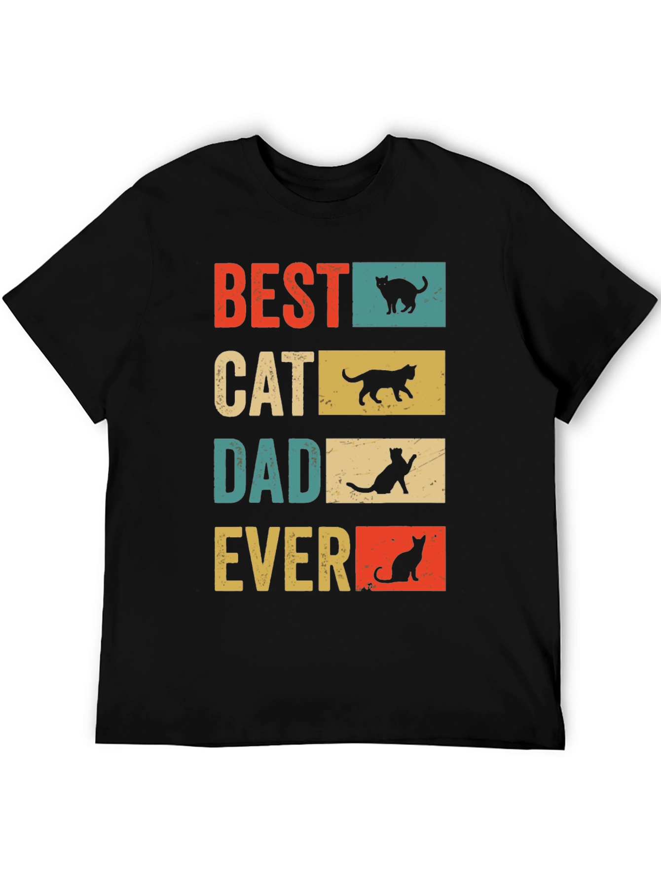 Best Cat Dad Ever Retro Graphic Tee
