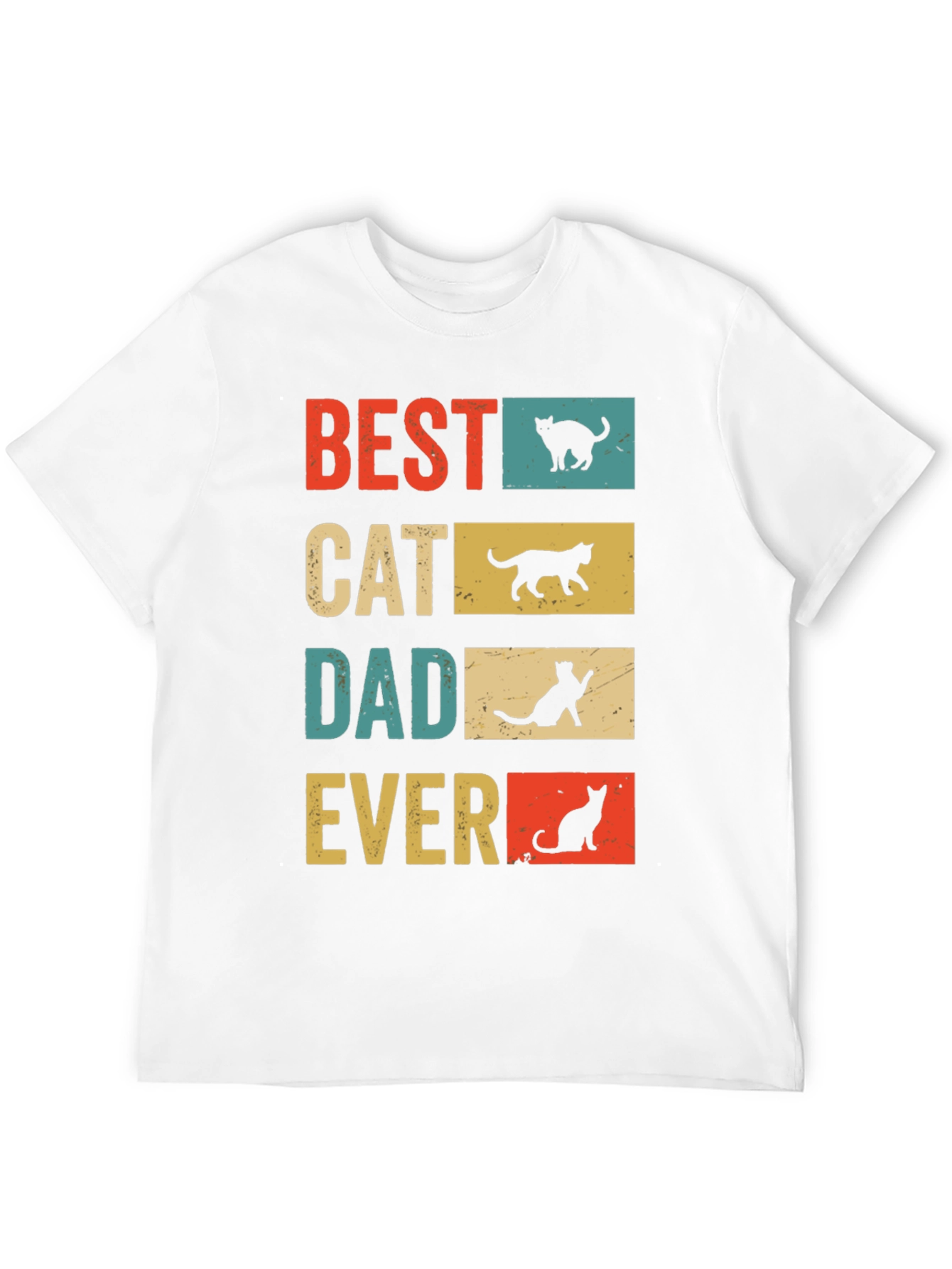 Best Cat Dad Ever Retro Graphic Tee