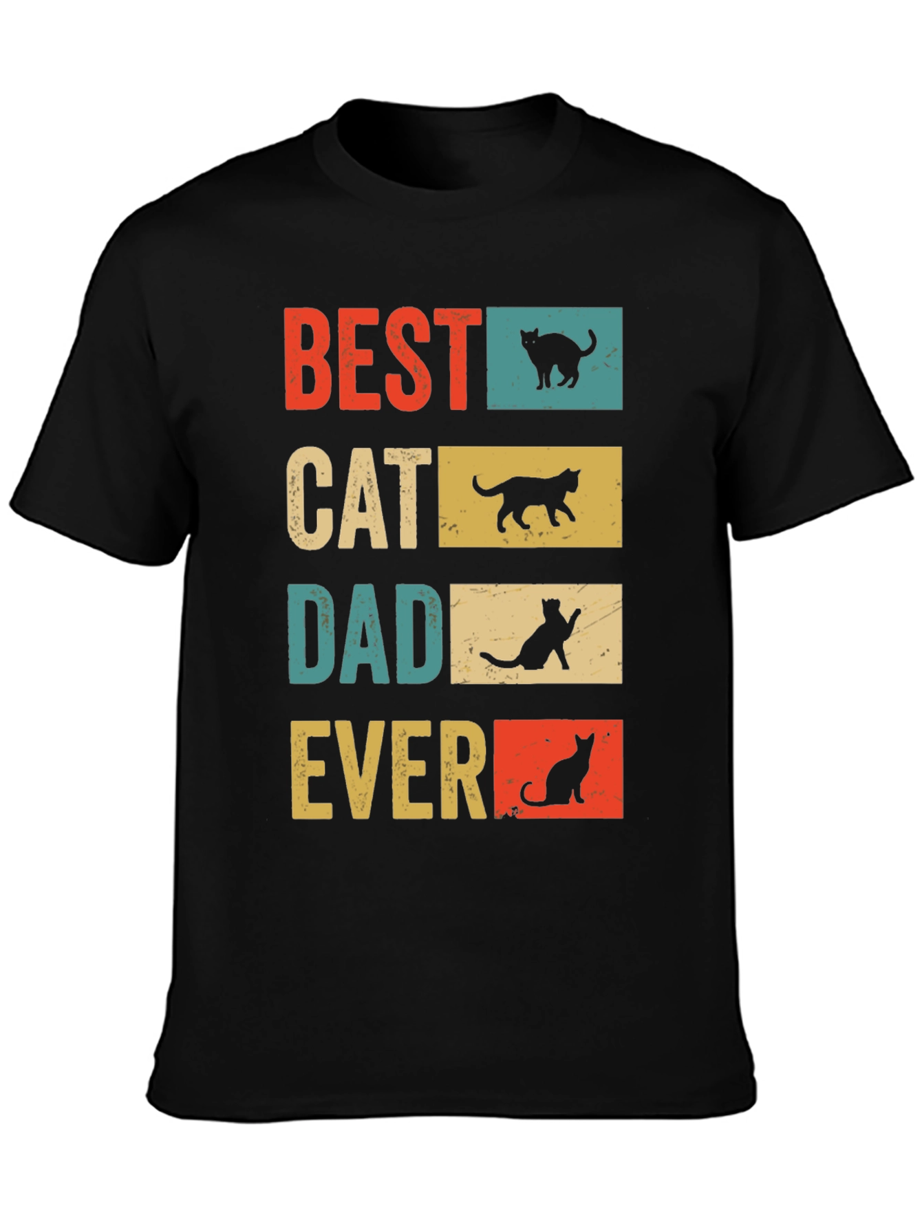Best Cat Dad Ever Retro Graphic Tee