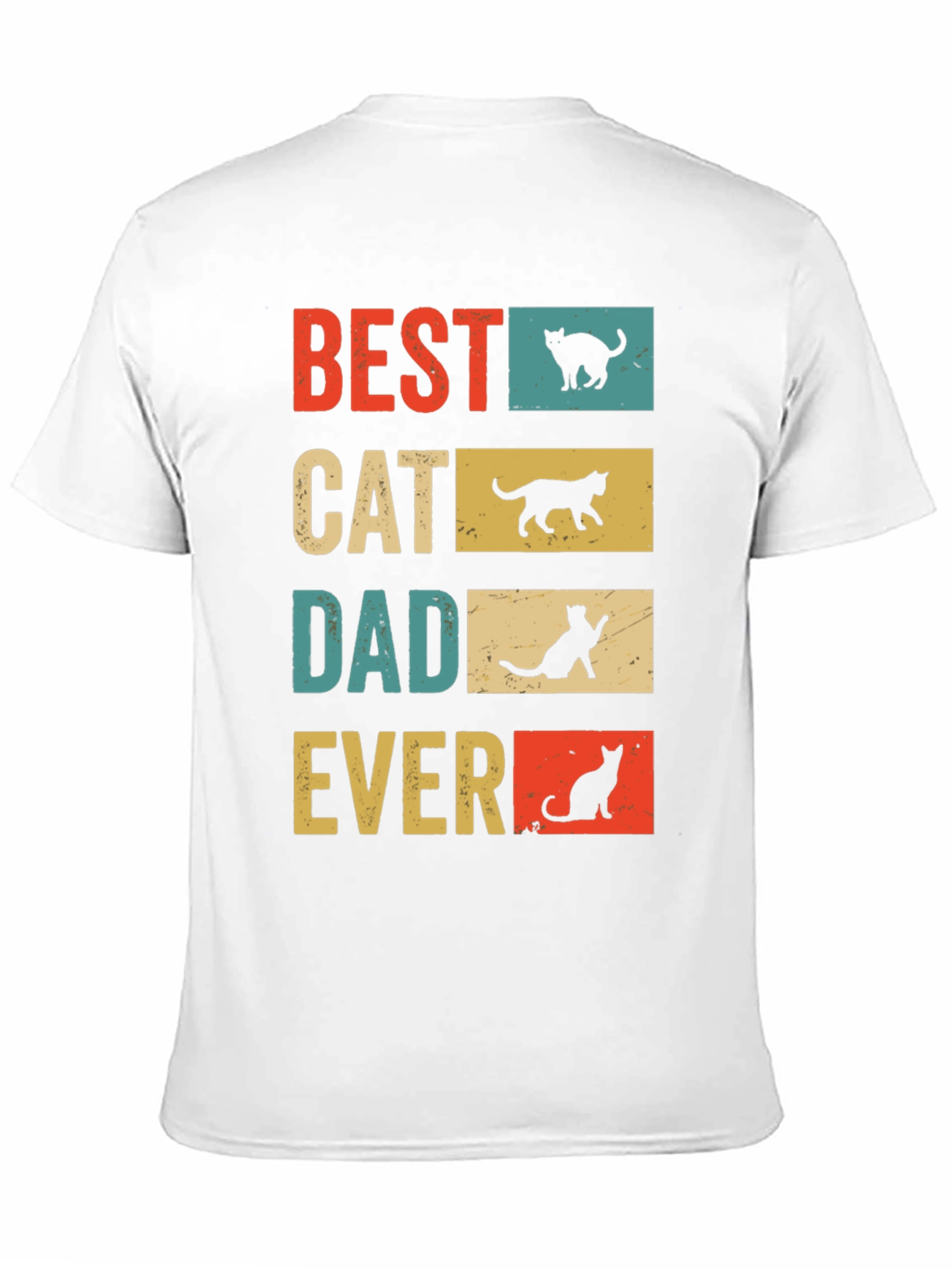 Best Cat Dad Ever Retro Graphic Tee