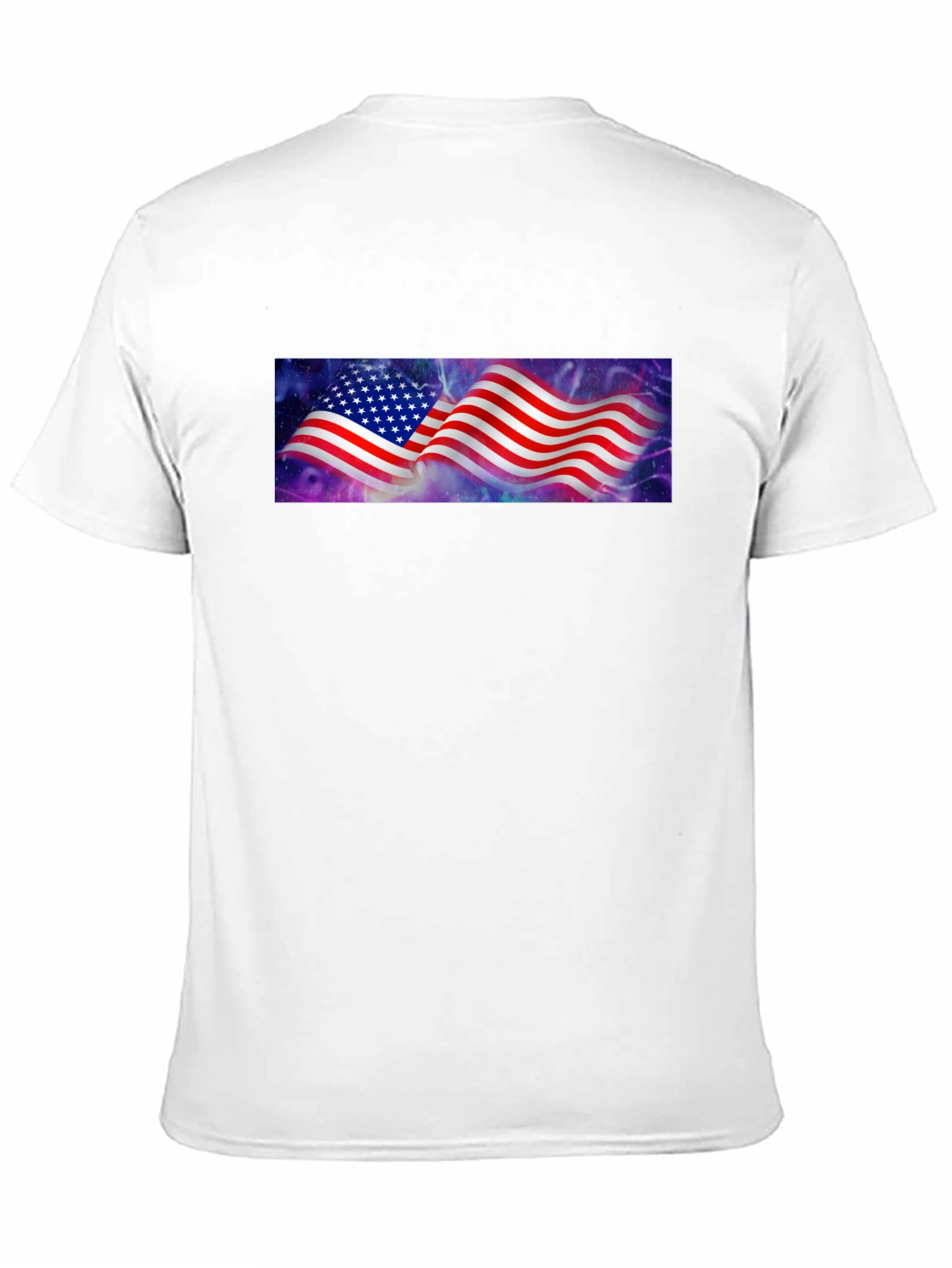 American Flag Galaxy Graphic Tee - Black