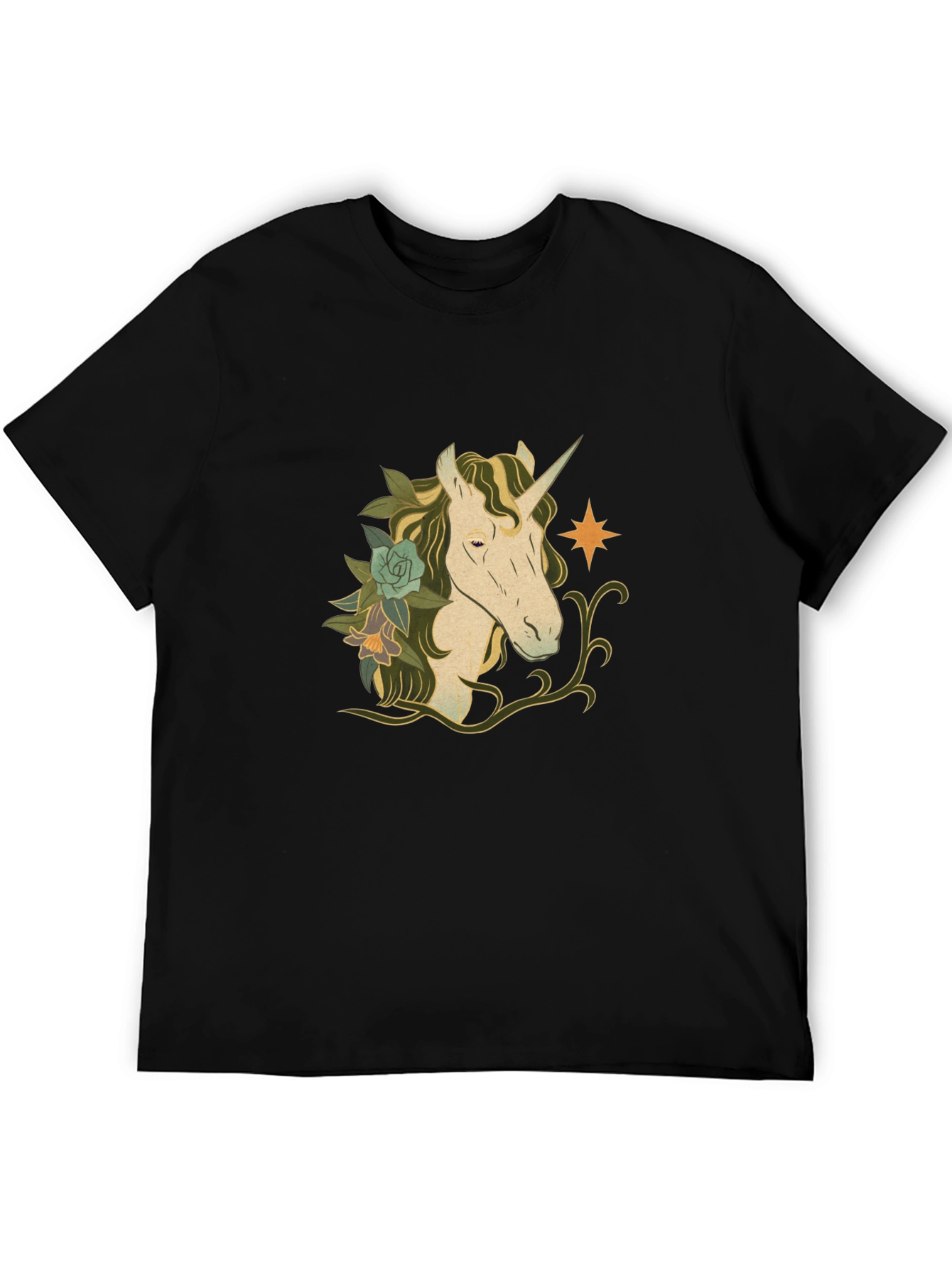 Unicorn Graphic Black T-Shirt