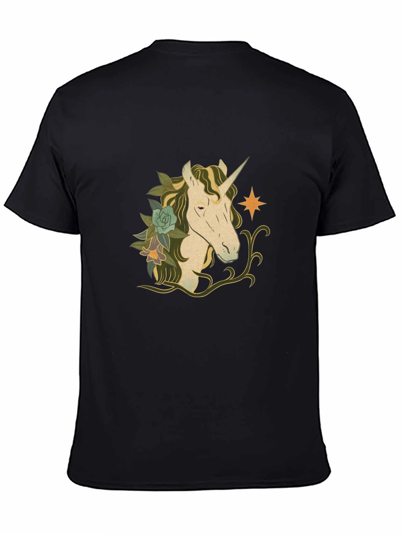 Unicorn Graphic Black T-Shirt