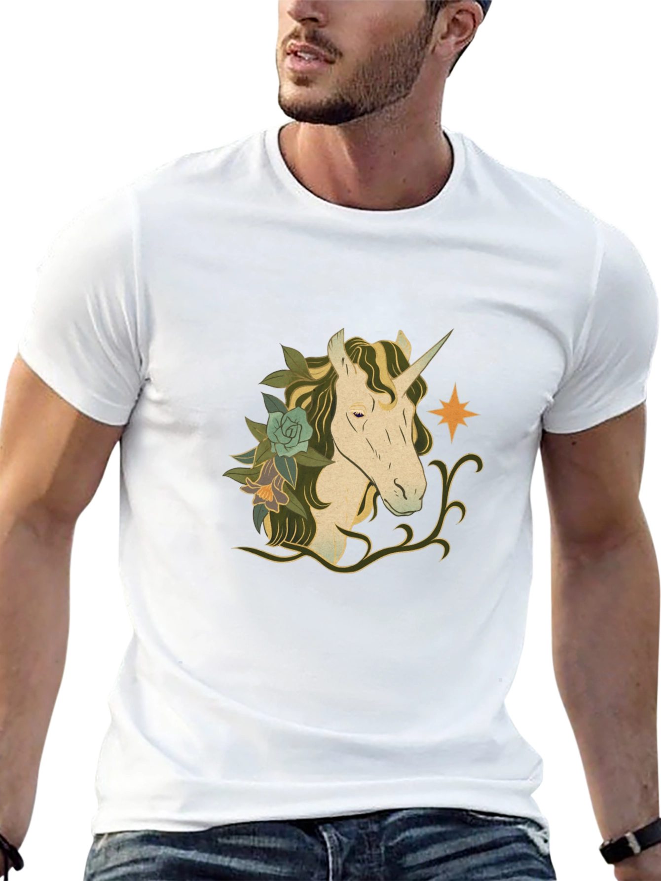 Unicorn Graphic Black T-Shirt