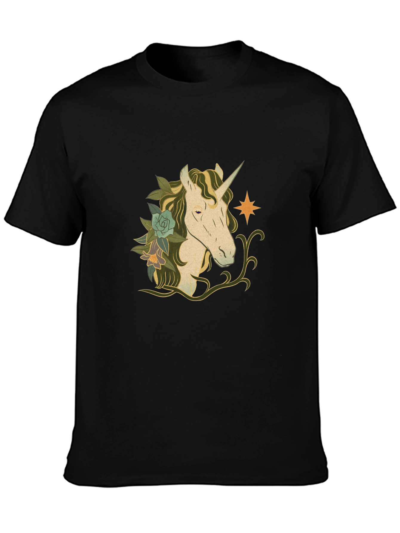 Unicorn Graphic Black T-Shirt