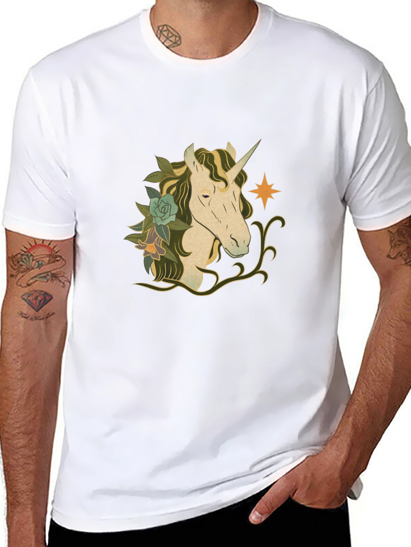 Unicorn Graphic Black T-Shirt