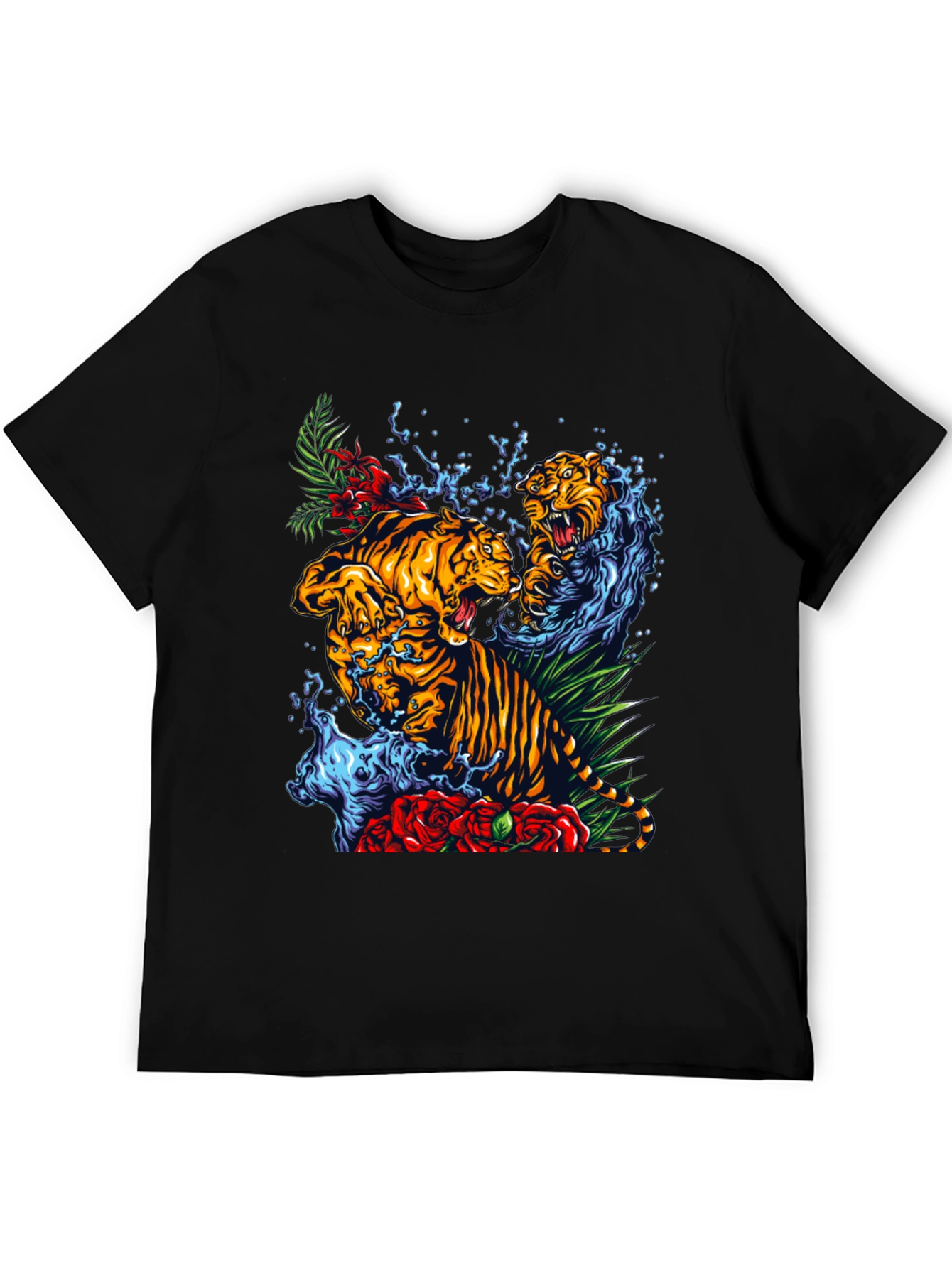 Tiger Splash Graphic Tee - Bold Animal Print T-Shirt