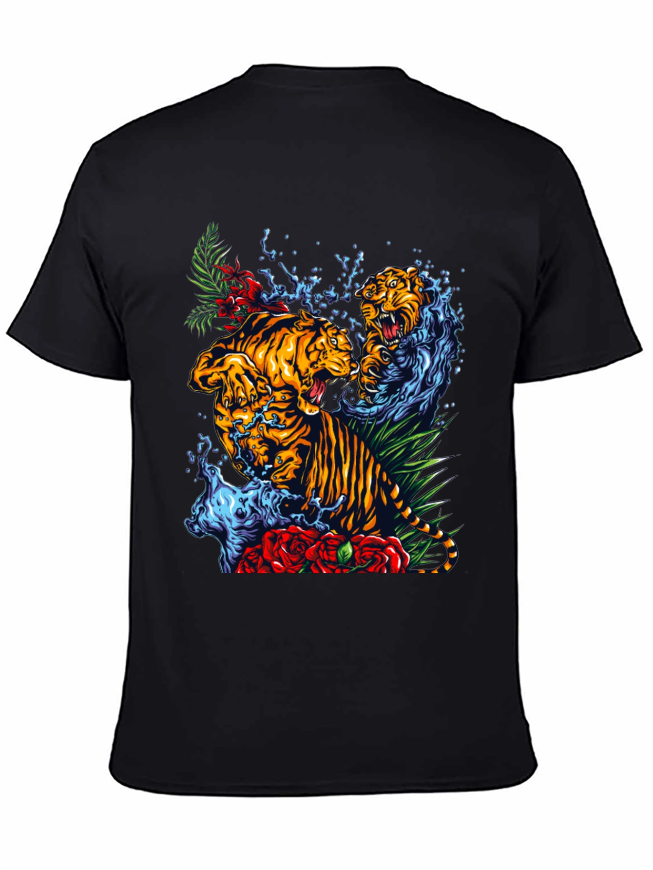 Tiger Splash Graphic Tee - Bold Animal Print T-Shirt