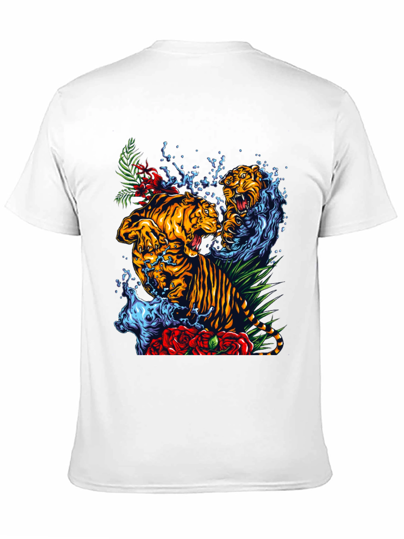 Tiger Splash Graphic Tee - Bold Animal Print T-Shirt