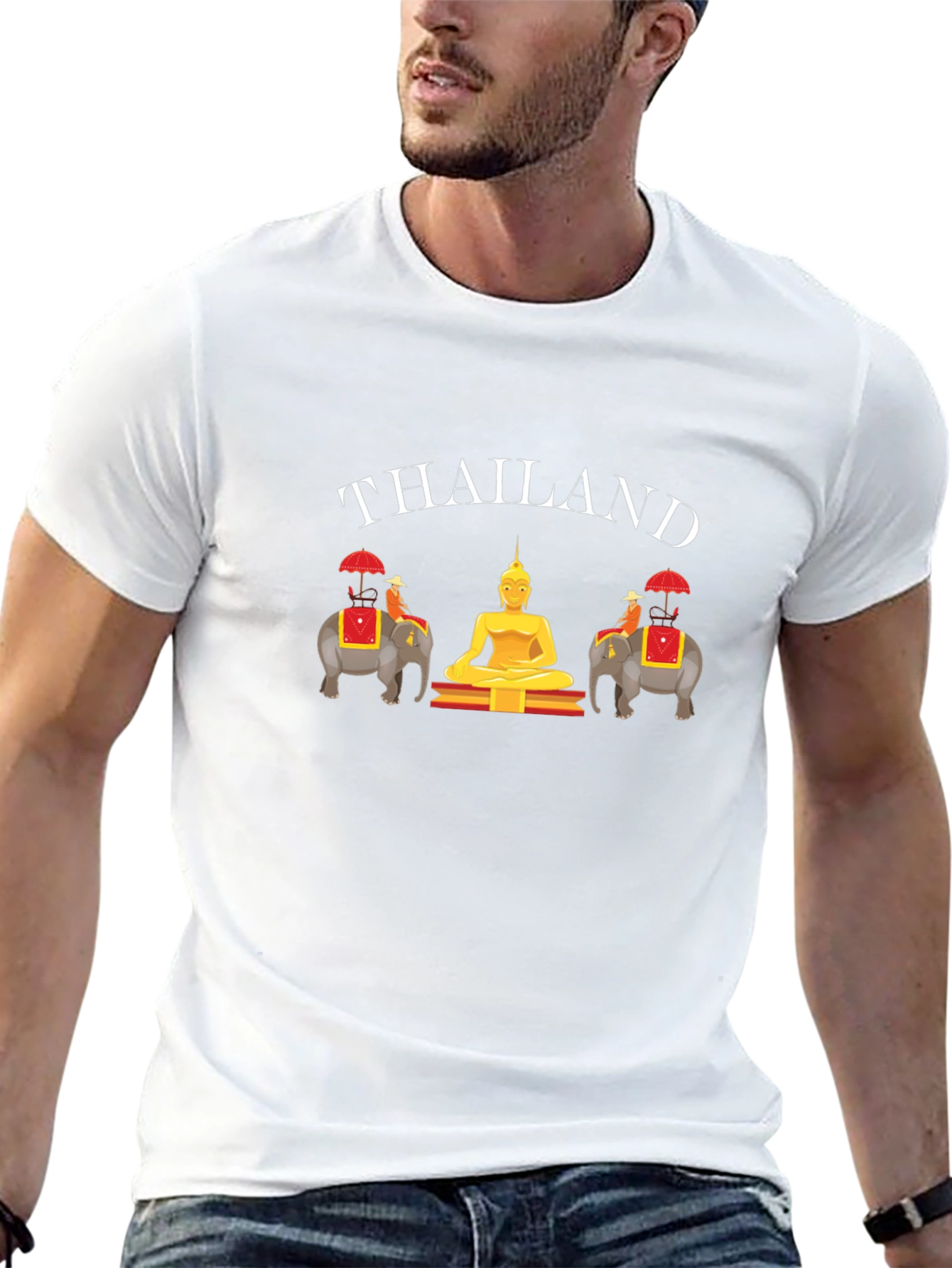 Thailand T-Shirt: Buddha & Elephants Graphic Tee