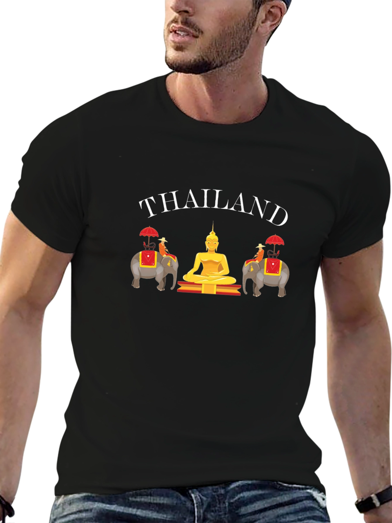 Thailand T-Shirt: Buddha & Elephants Graphic Tee
