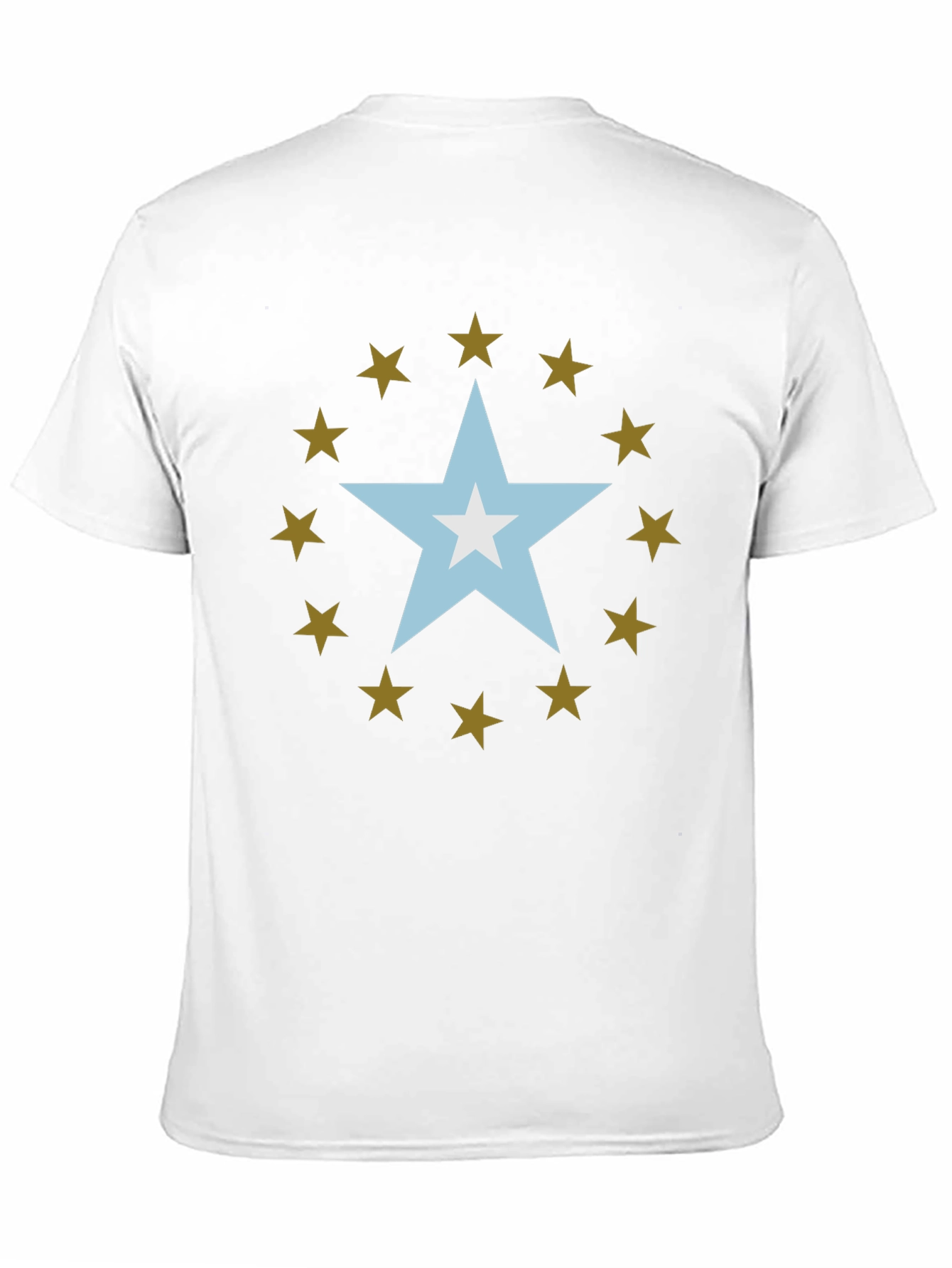 Star Design Black Cotton Tee
