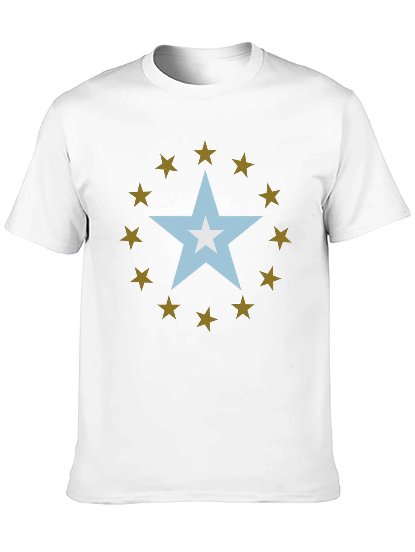 Star Design Black Cotton Tee