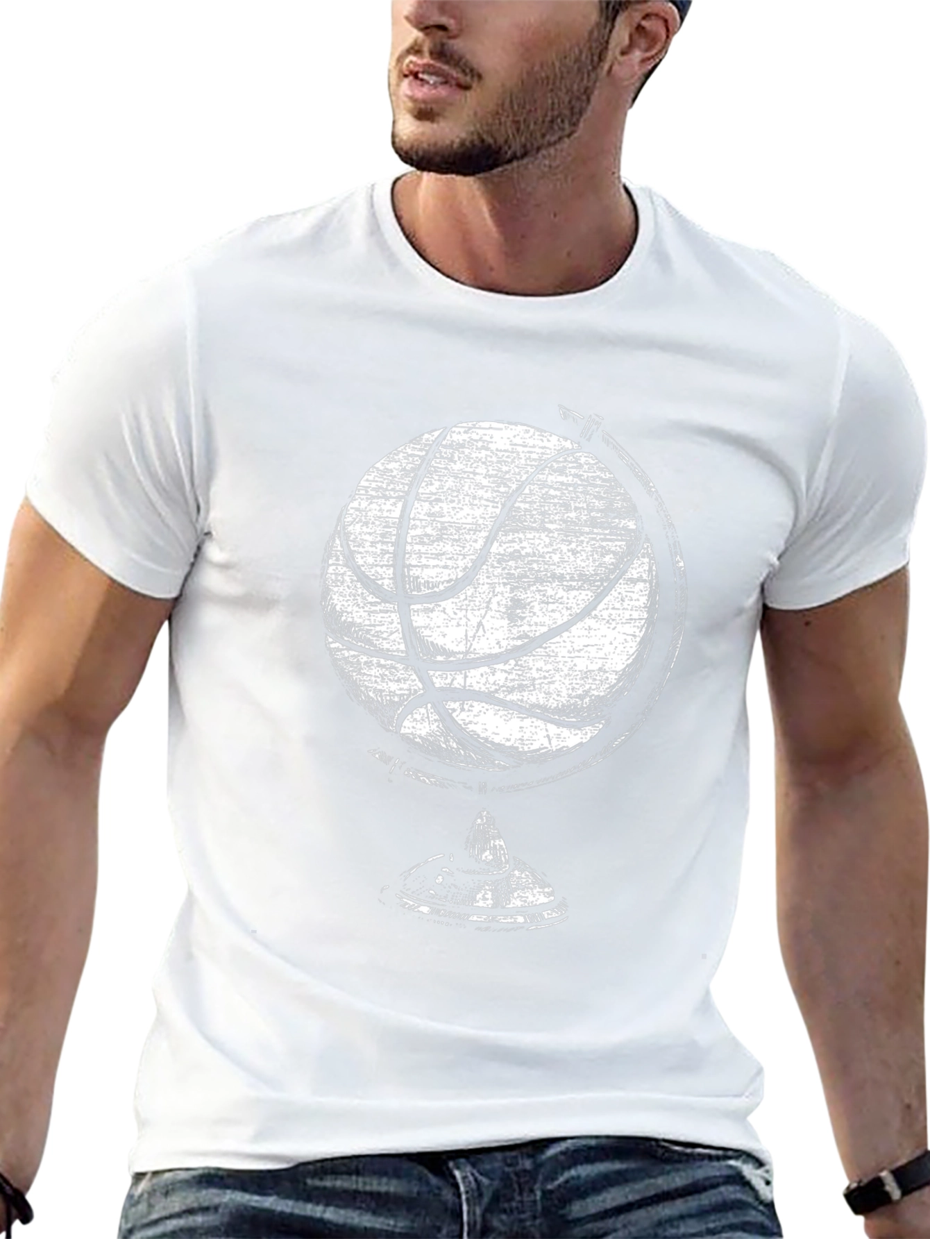Basketball Globe Graphic Tee - Cool Design