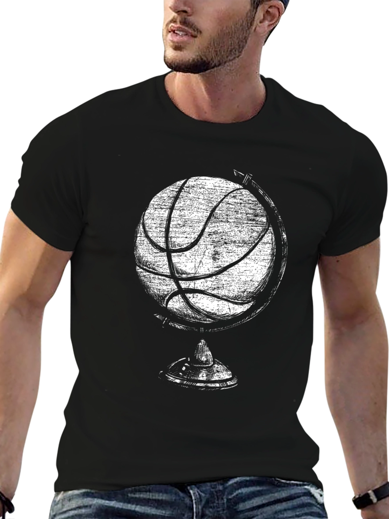 Basketball Globe Graphic Tee - Cool Design