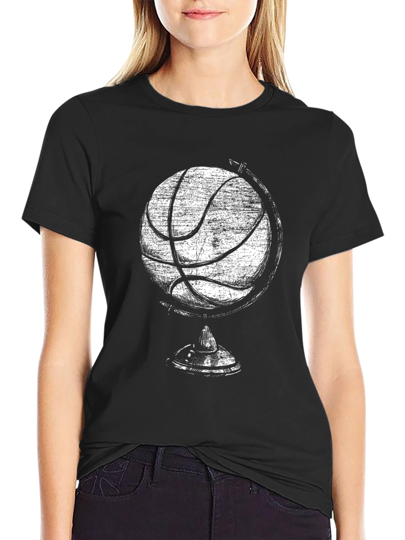 Basketball Globe Graphic Tee - Cool Design