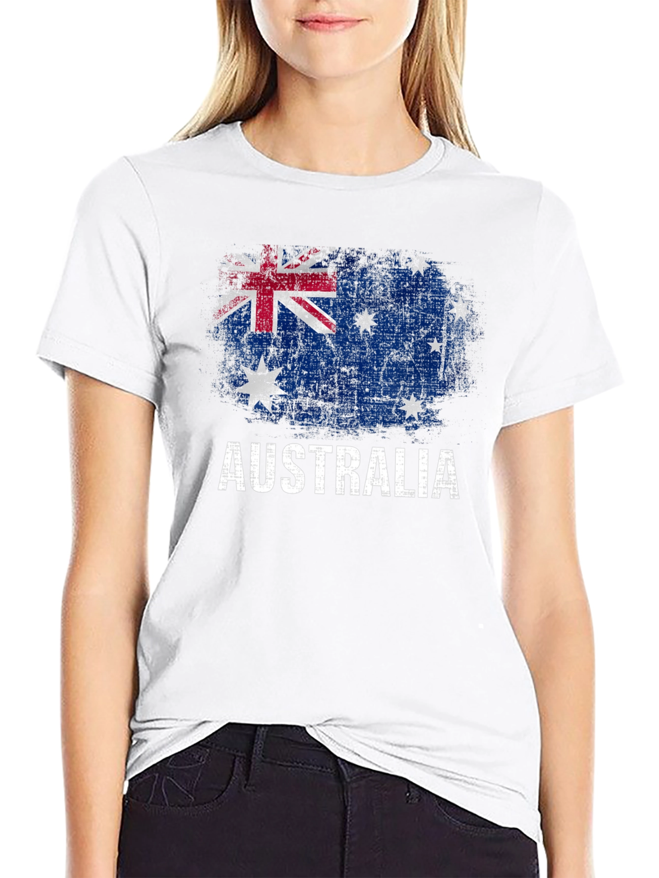 Australia Flag Graphic T-Shirt Distressed Print