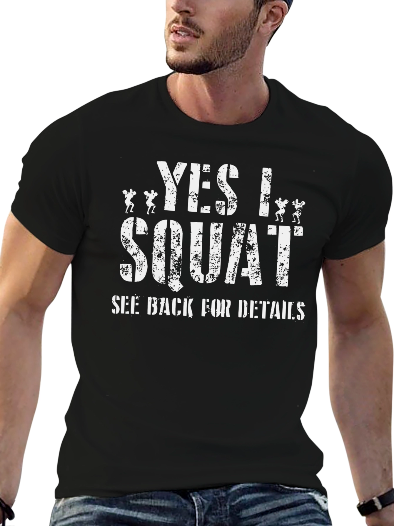 Yes I Squat Black T-Shirt - Gym Fitness Apparel