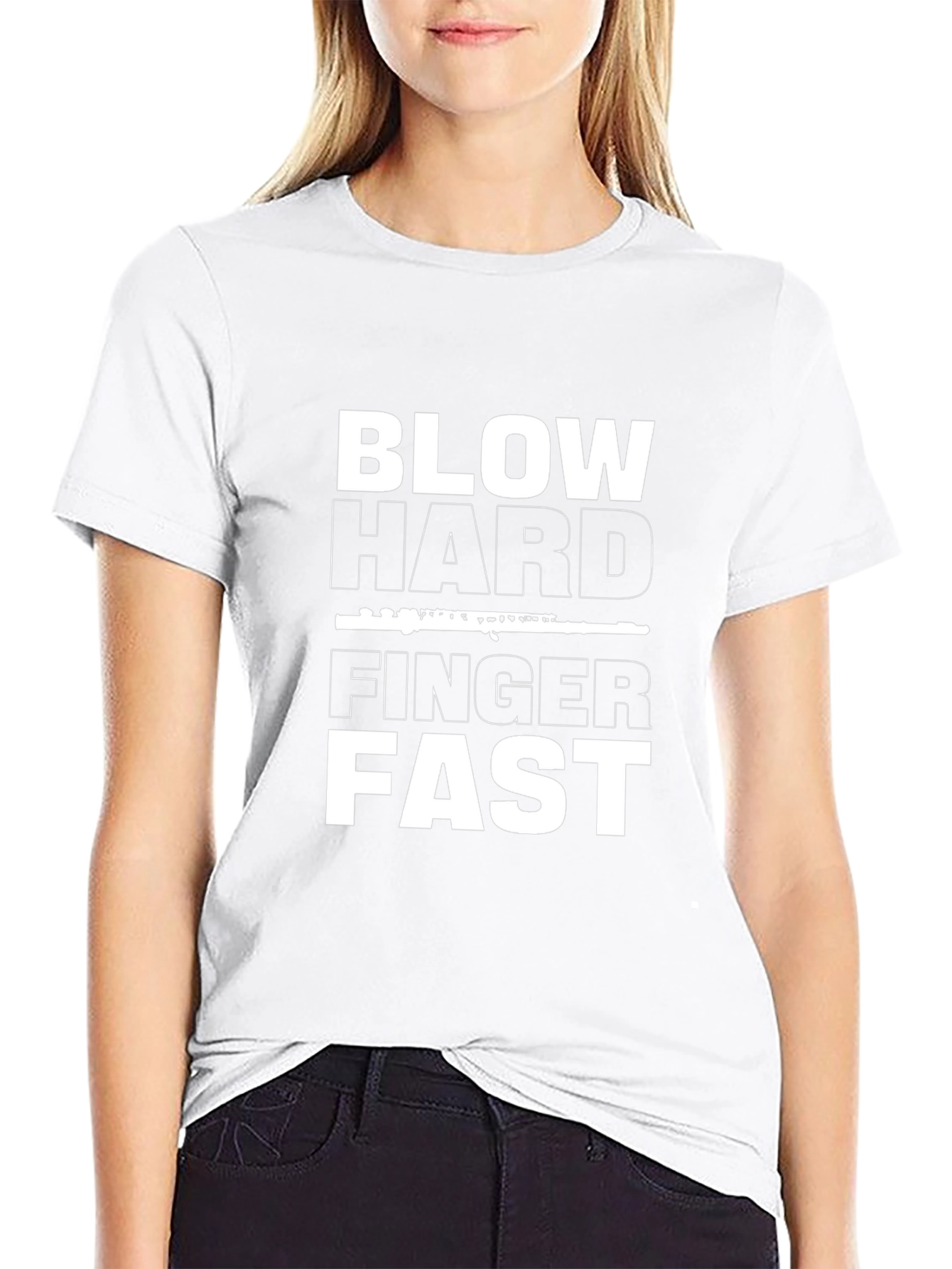 Blow Hard Finger Fast T-Shirt Funny Musician Tee