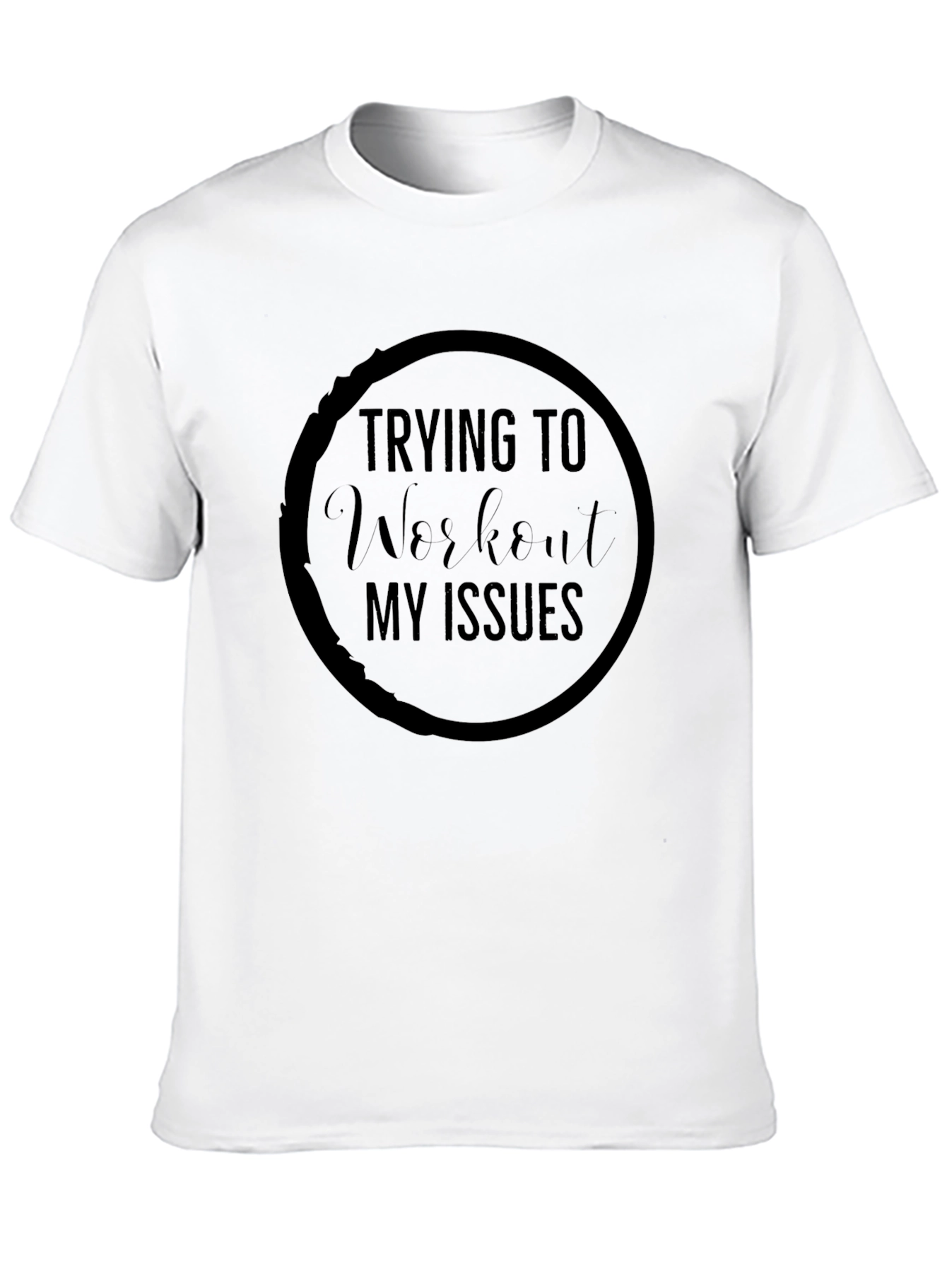 Workout My Issues Graphic Tee - Black Cotton