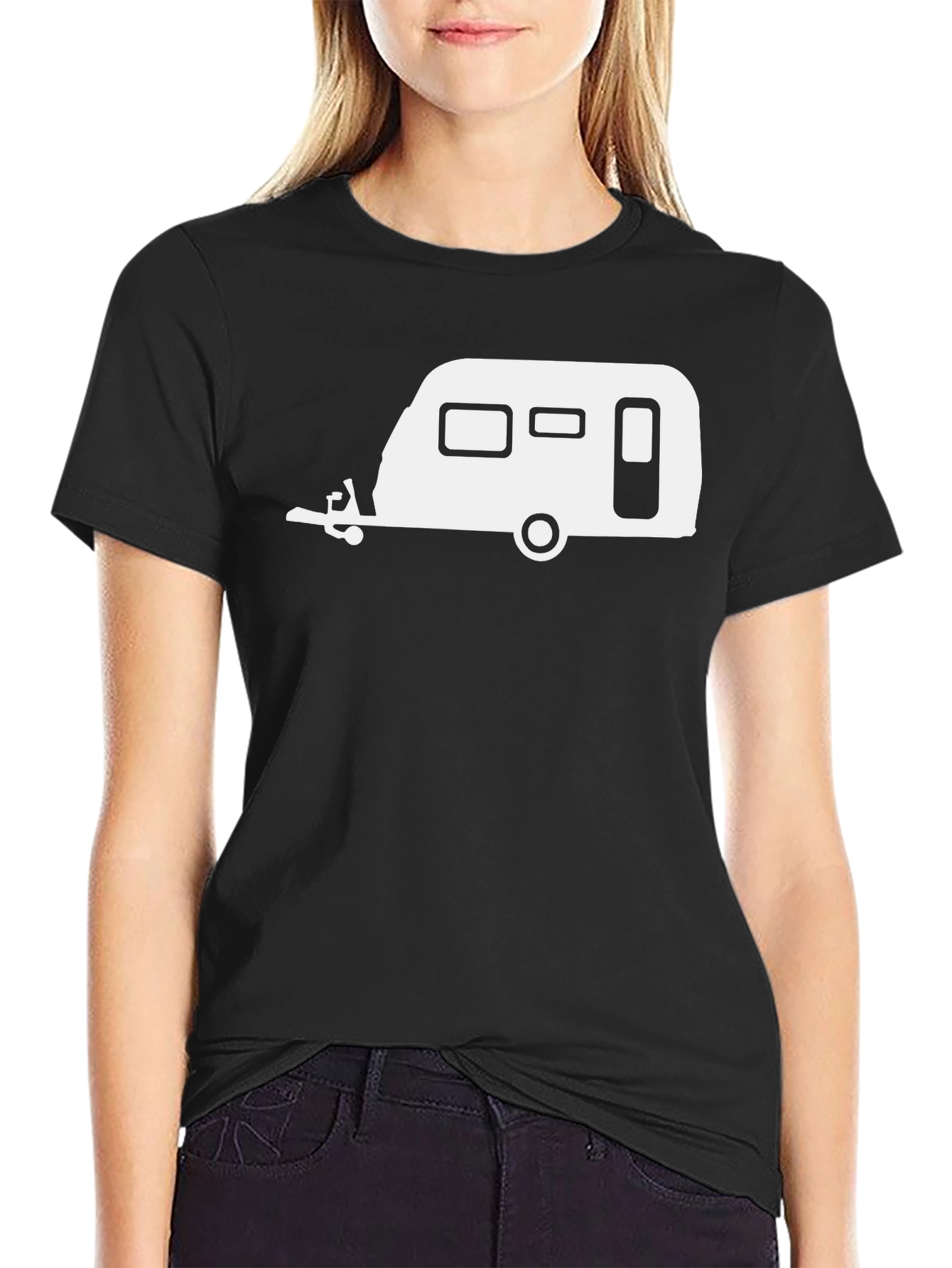 Camping Trailer Graphic Tee - Black