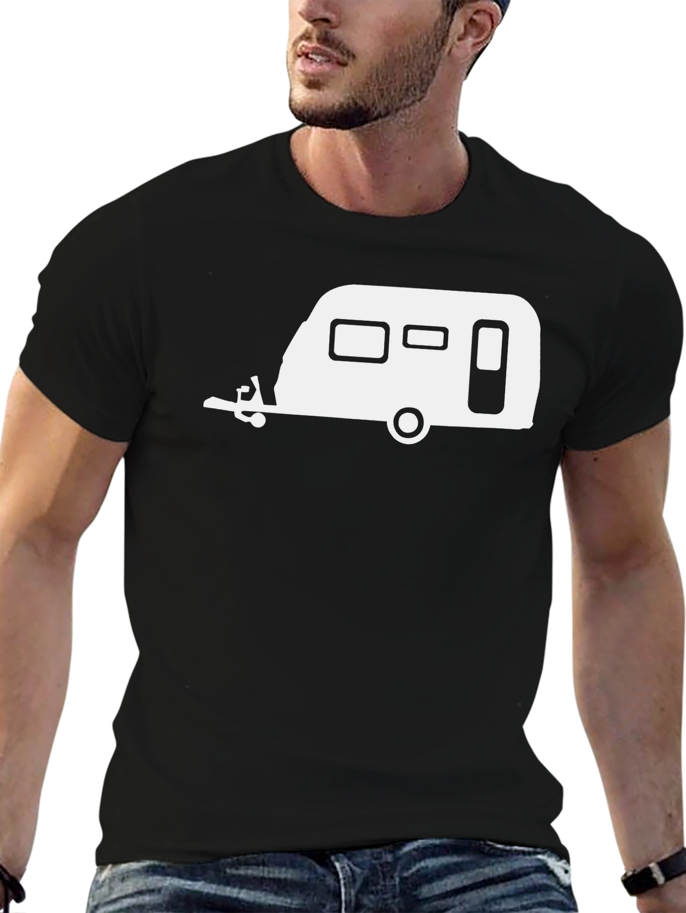 Camping Trailer Graphic Tee - Black