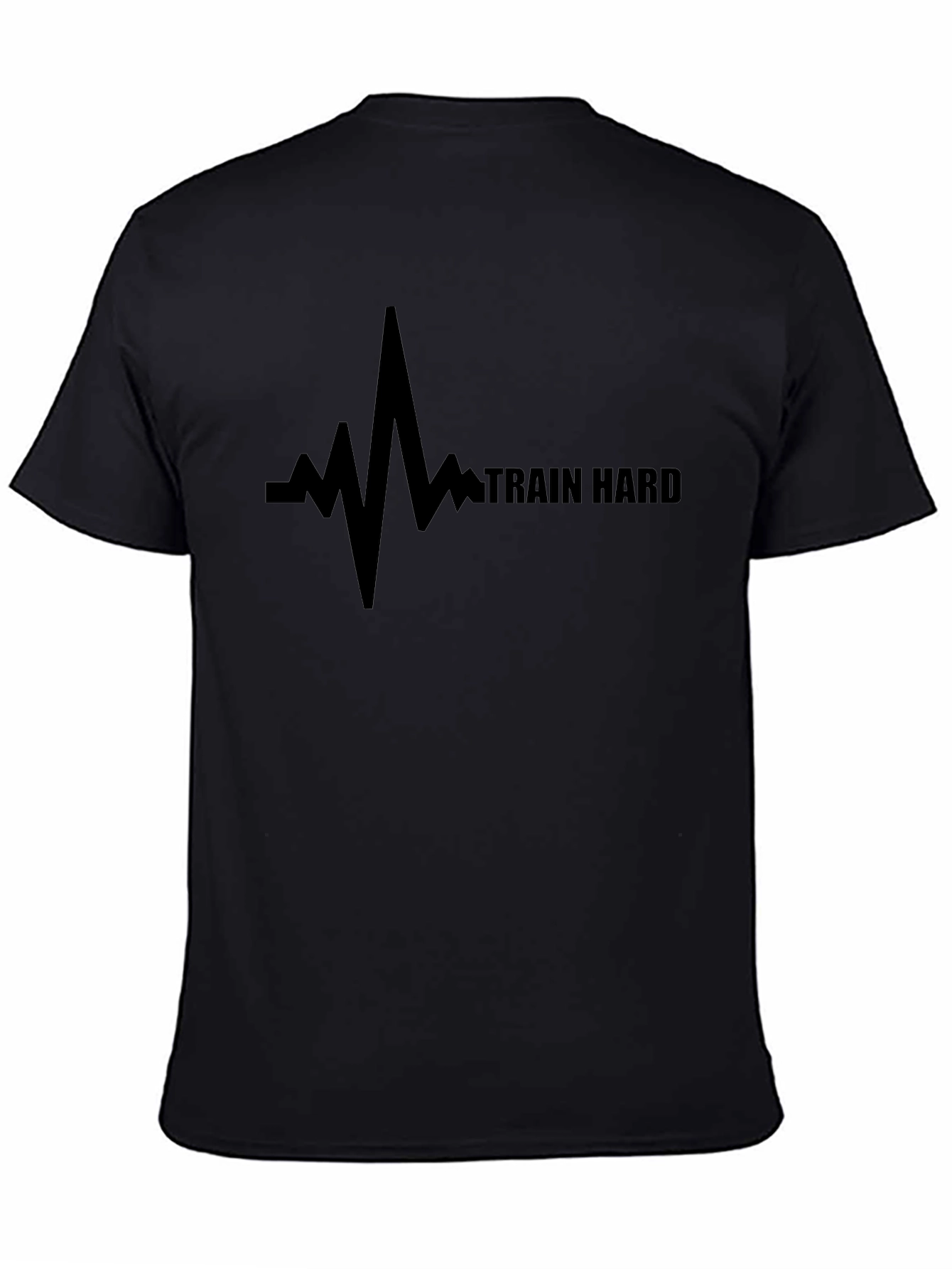 Train Hard Motivational Black T-Shirt