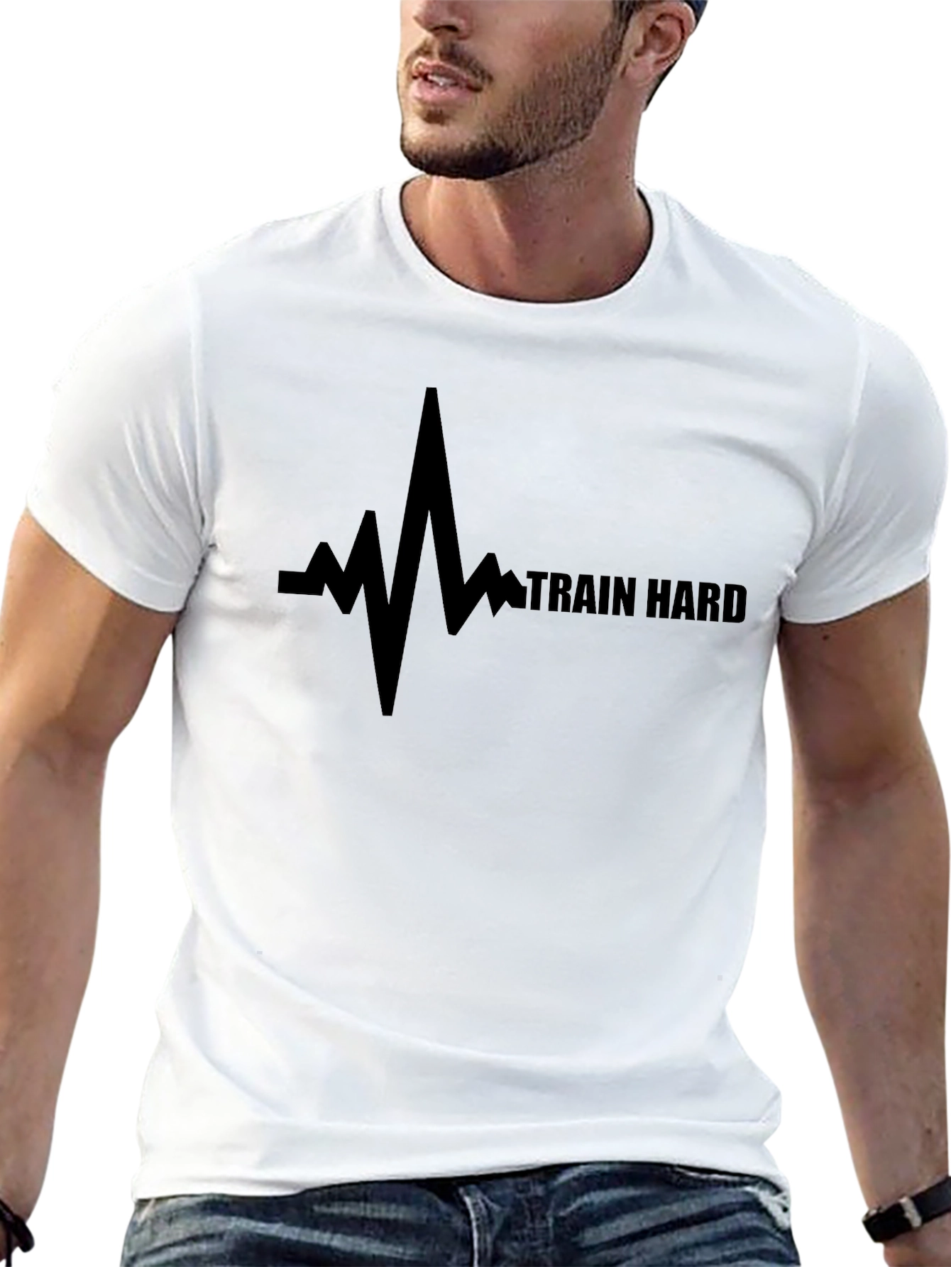 Train Hard Motivational Black T-Shirt