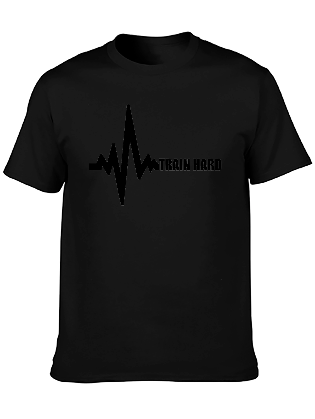 Train Hard Motivational Black T-Shirt