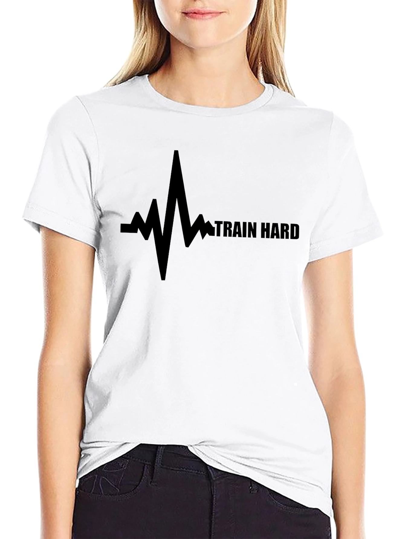 Train Hard Motivational Black T-Shirt