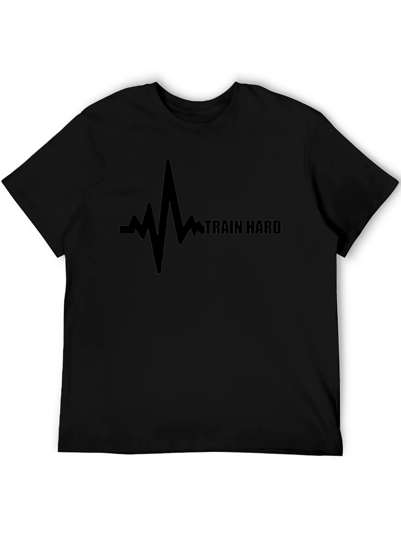 Train Hard Motivational Black T-Shirt