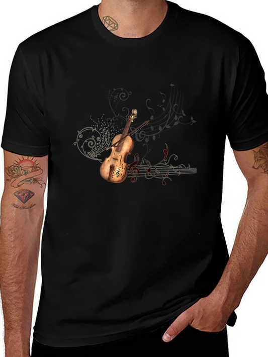 Violin Music Graphic Tee - Black