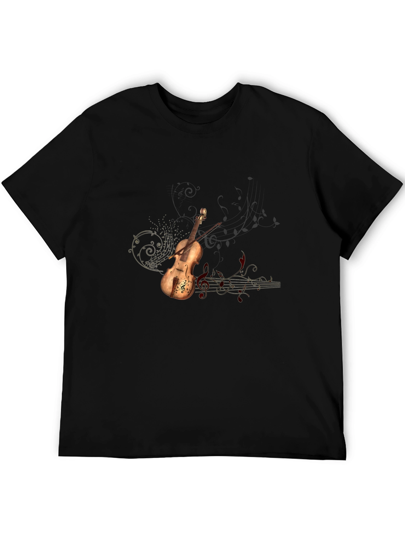 Violin Music Graphic Tee - Black