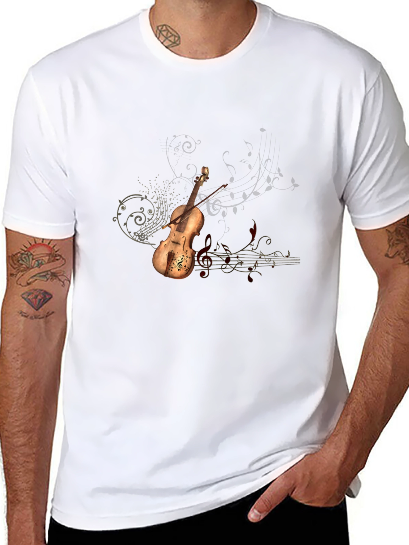 Violin Music Graphic Tee - Black