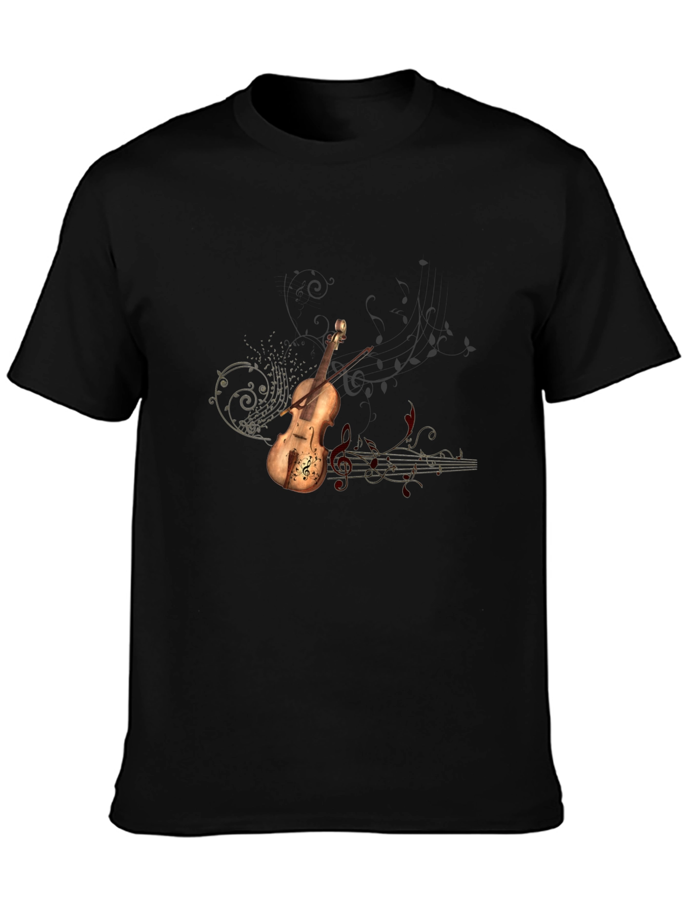 Violin Music Graphic Tee - Black