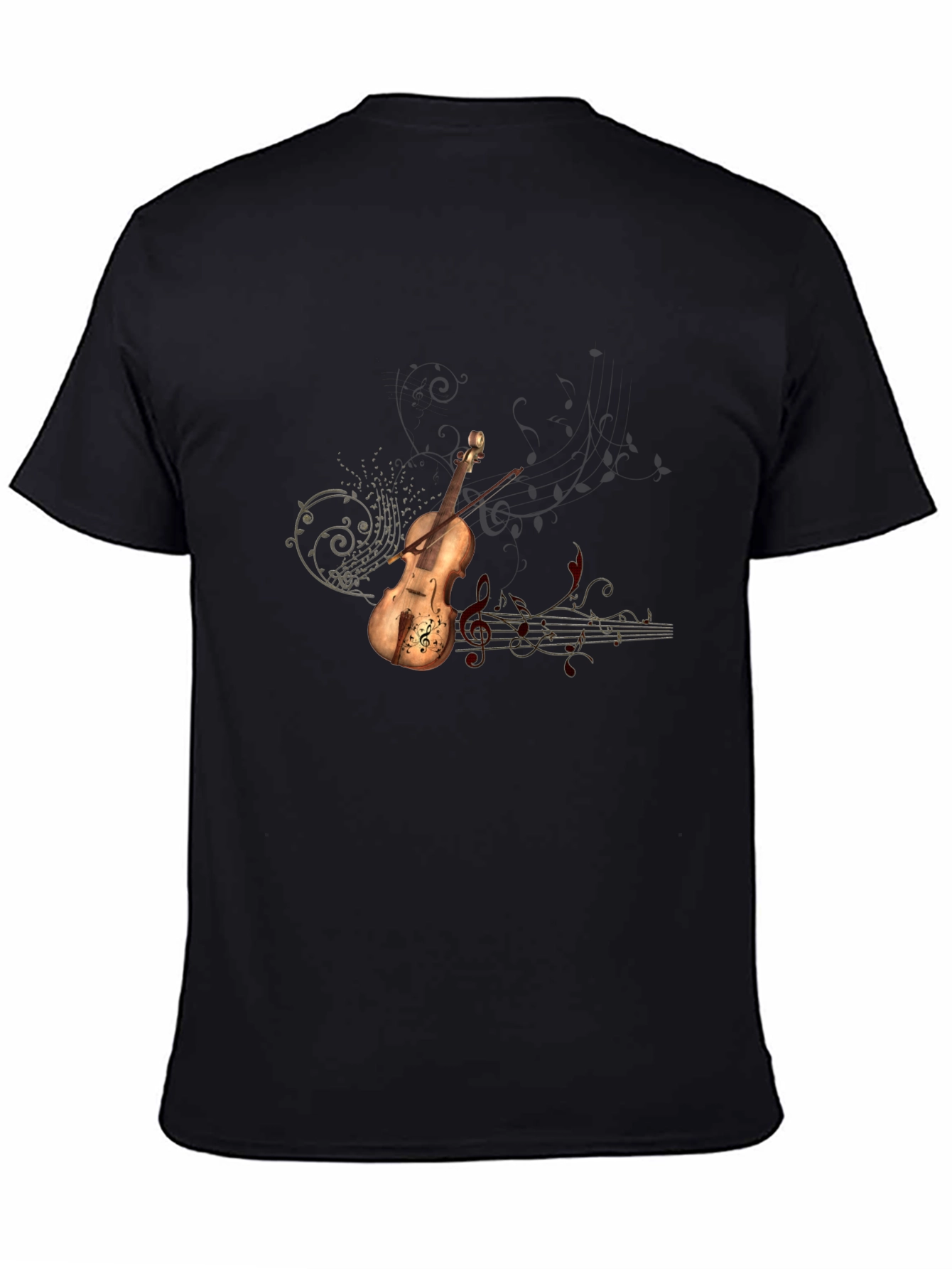 Violin Music Graphic Tee - Black