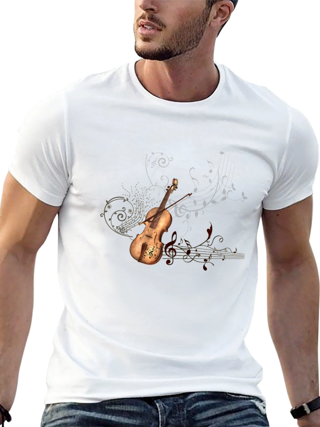 Violin Music Graphic Tee - Black