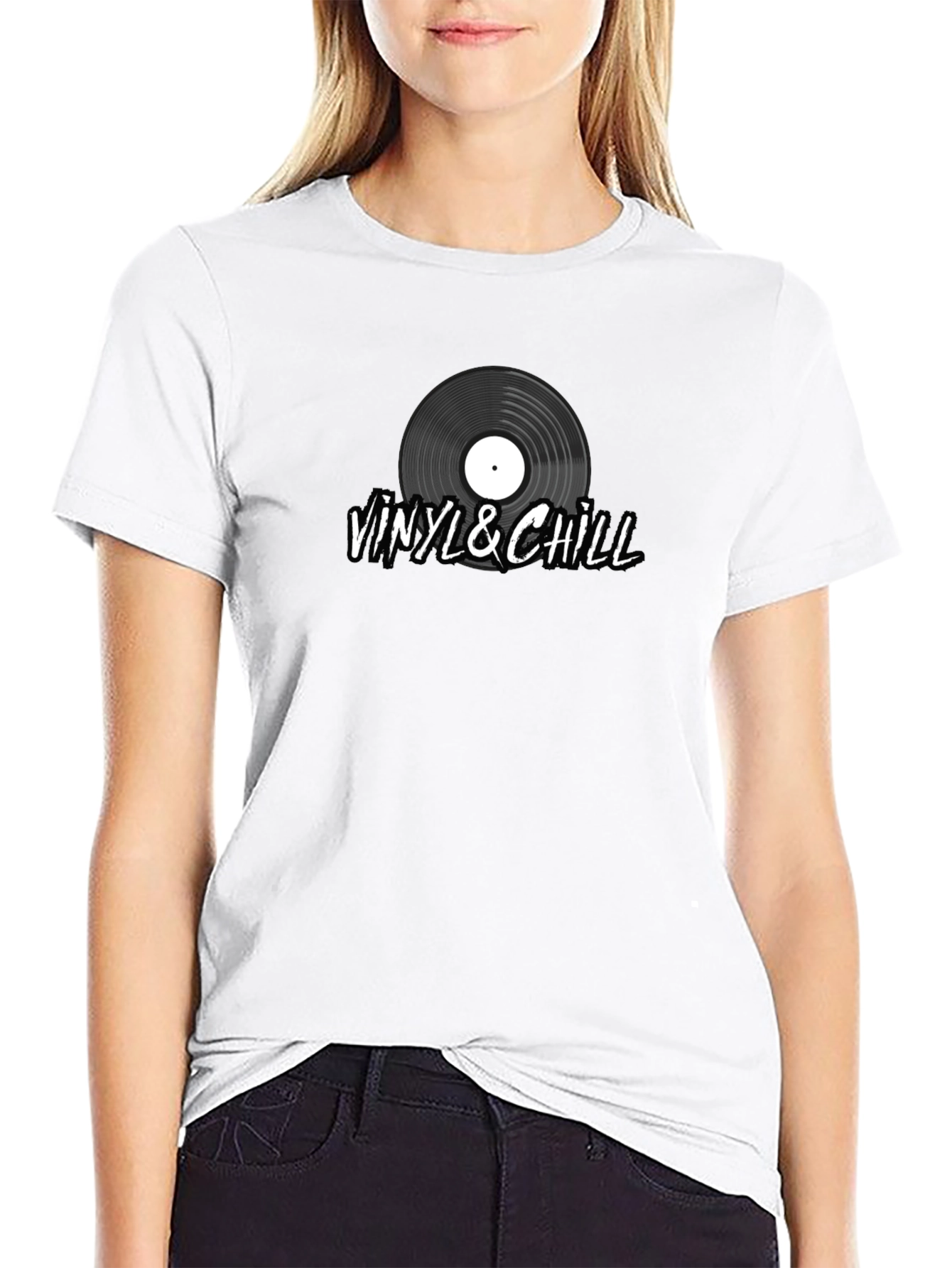 Vinyl & Chill Graphic Tee - Music Lover T-Shirt