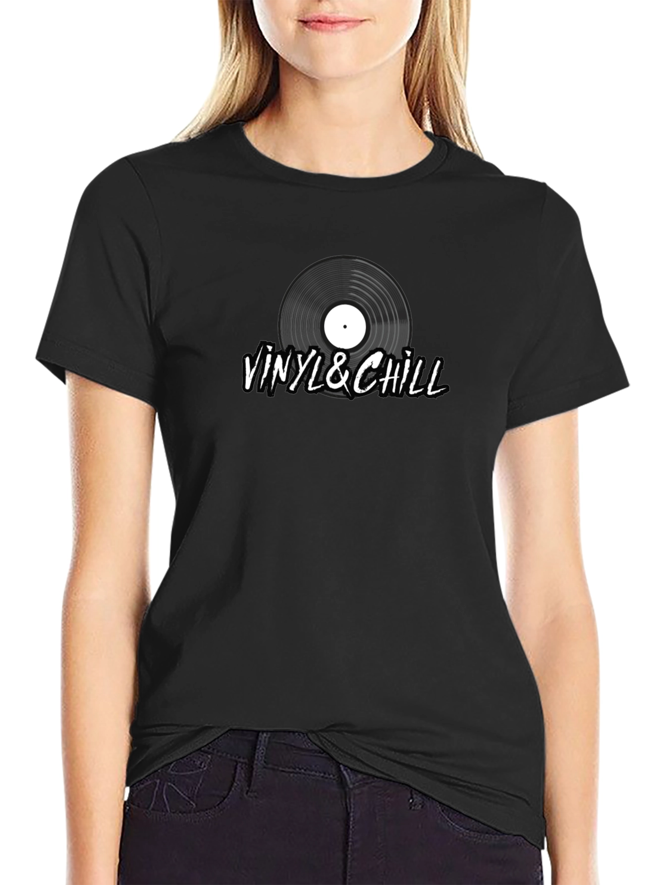 Vinyl & Chill Graphic Tee - Music Lover T-Shirt