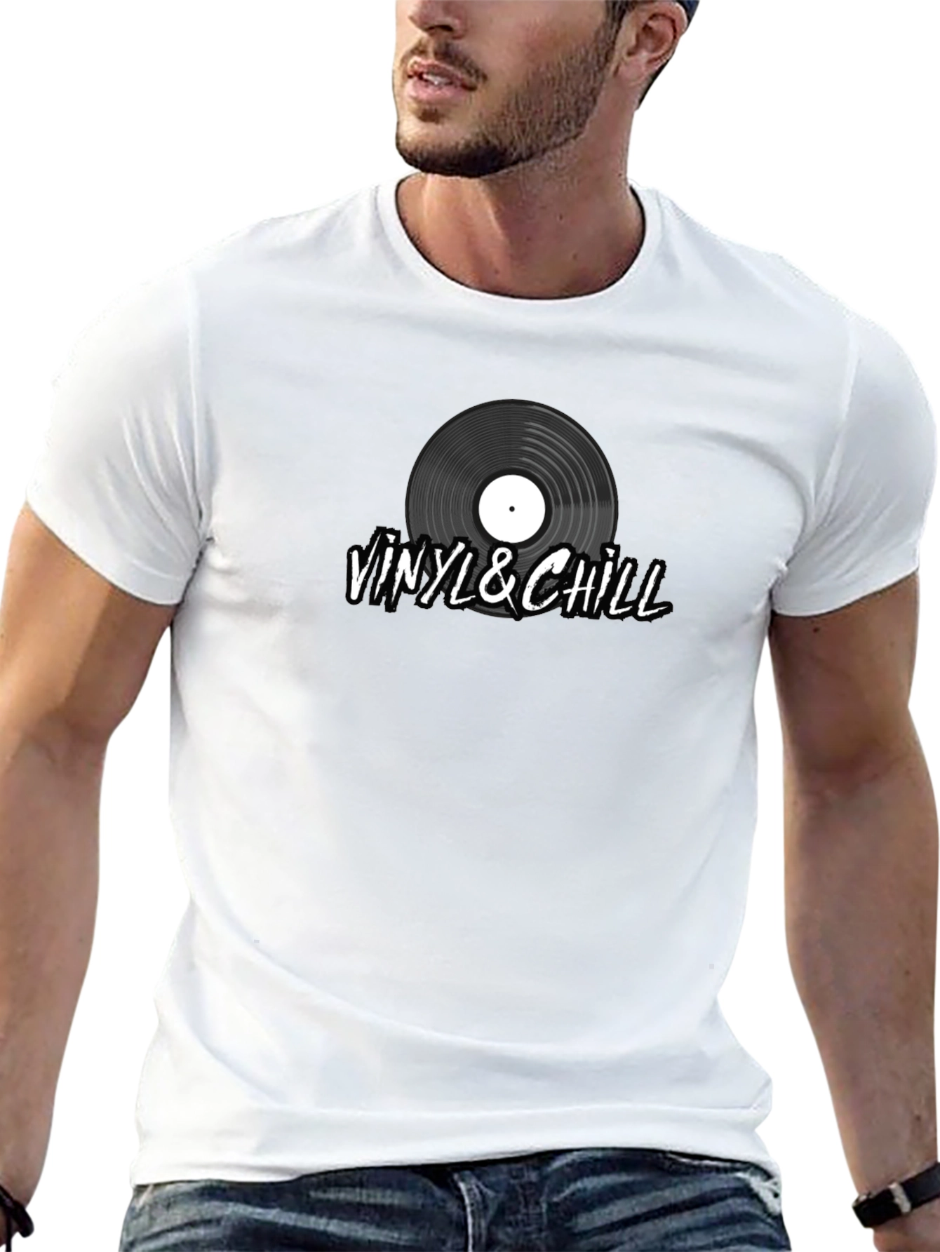 Vinyl & Chill Graphic Tee - Music Lover T-Shirt