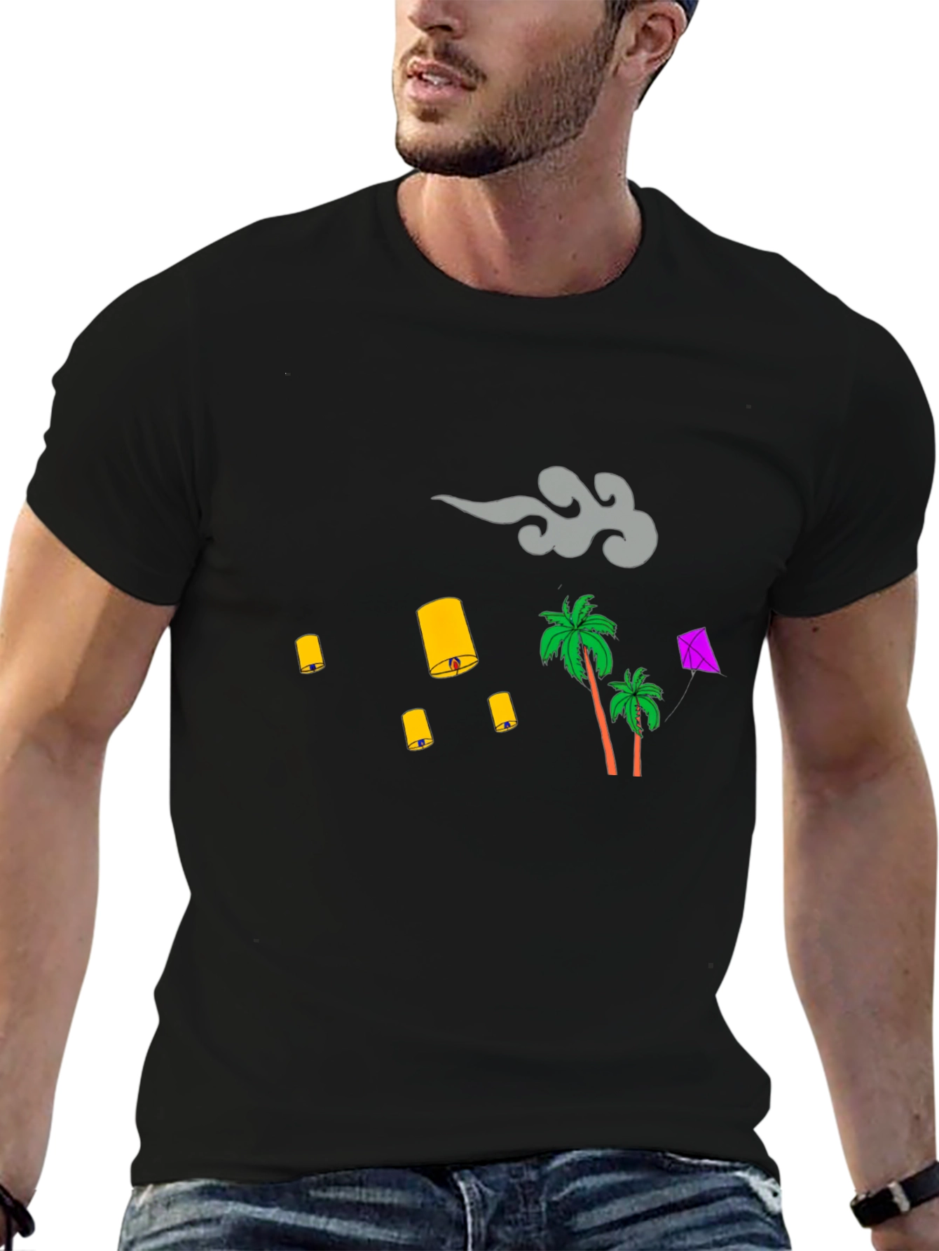 Tropical Lanterns Graphic T-Shirt