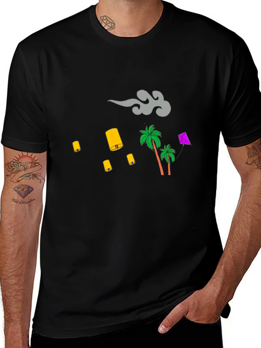 Tropical Lanterns Graphic T-Shirt