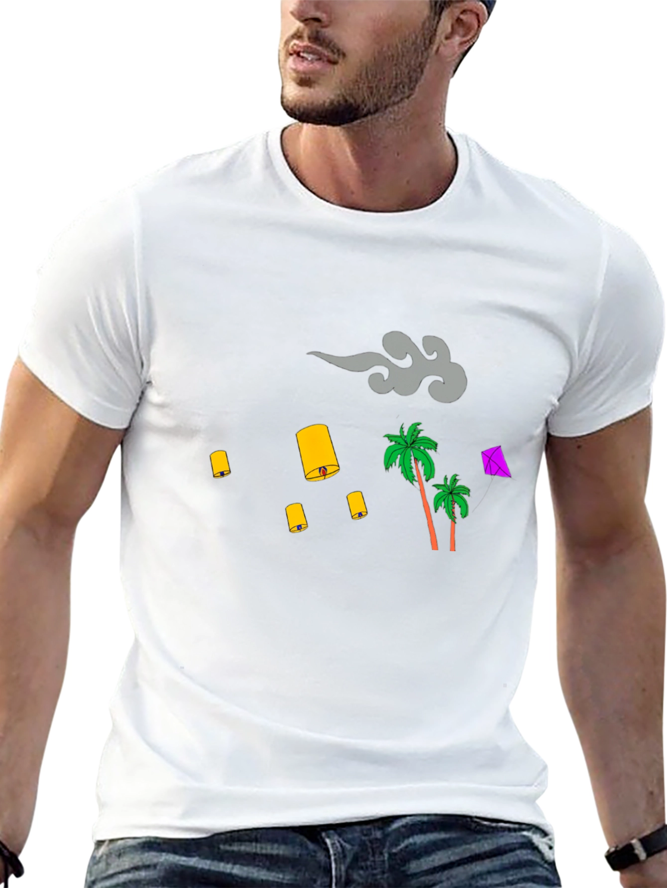 Tropical Lanterns Graphic T-Shirt