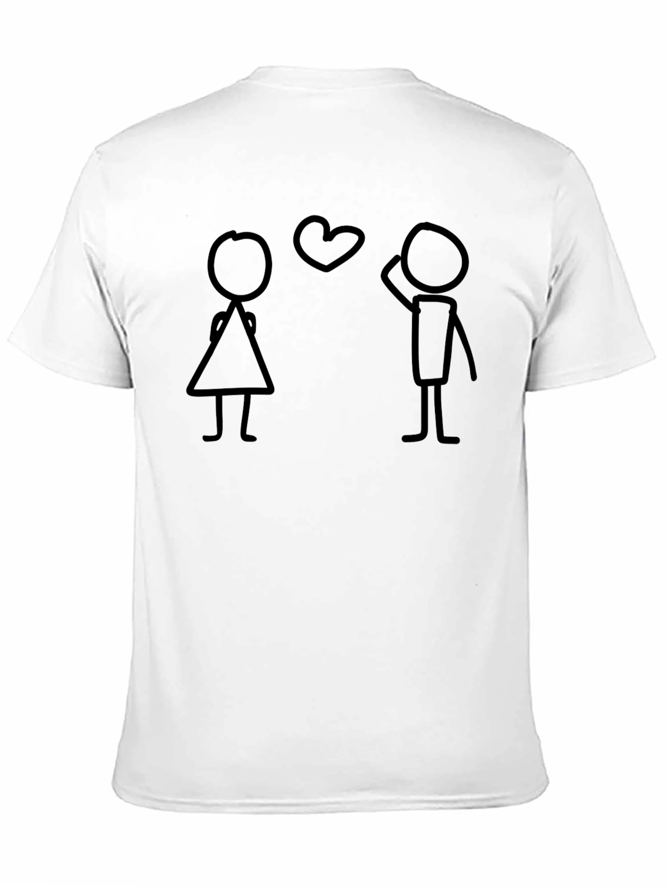 Stick Figure Love Graphic Tee - Casual Black T-Shirt
