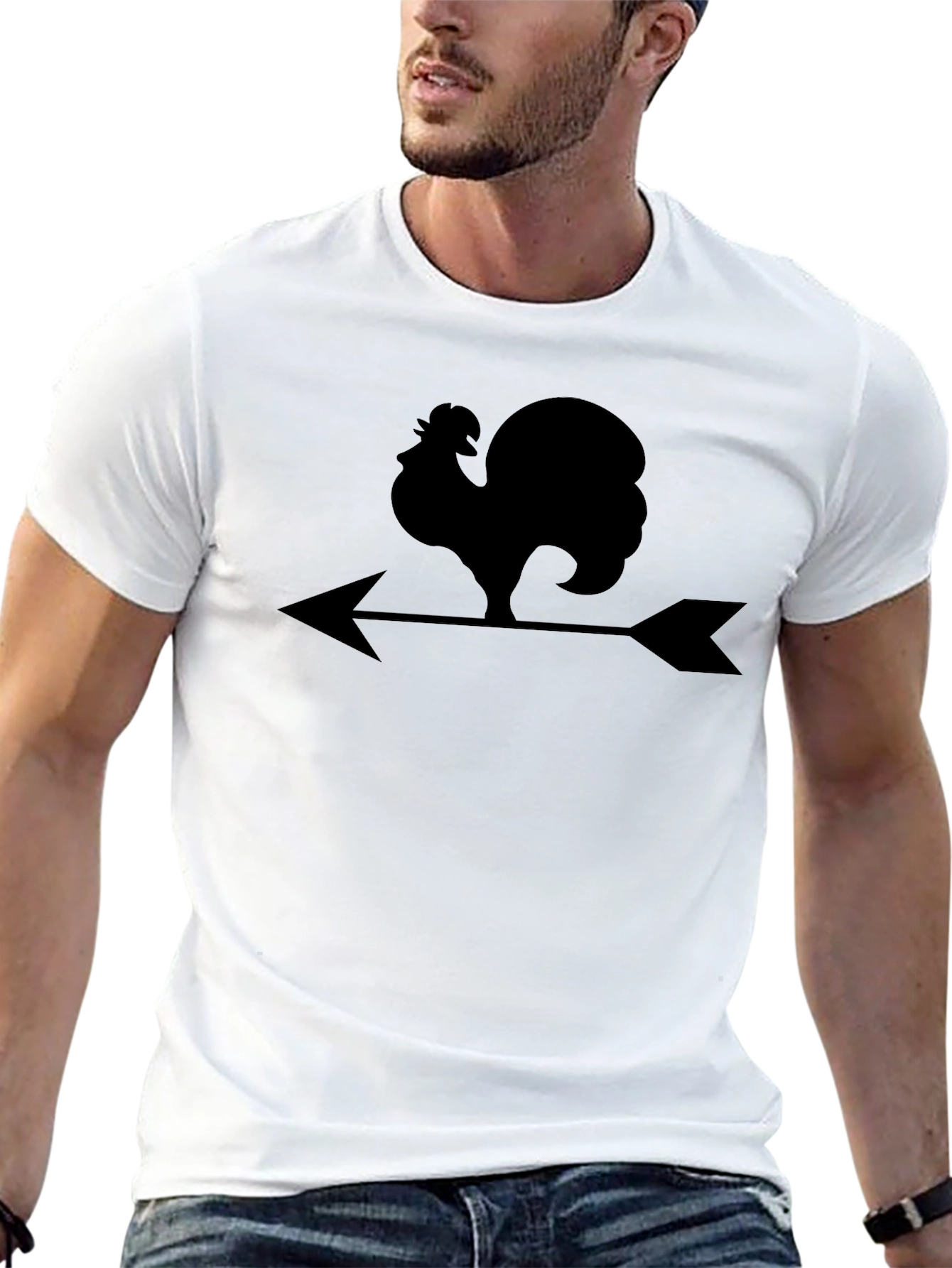 Rooster Weather Vane Graphic Tee - Black
